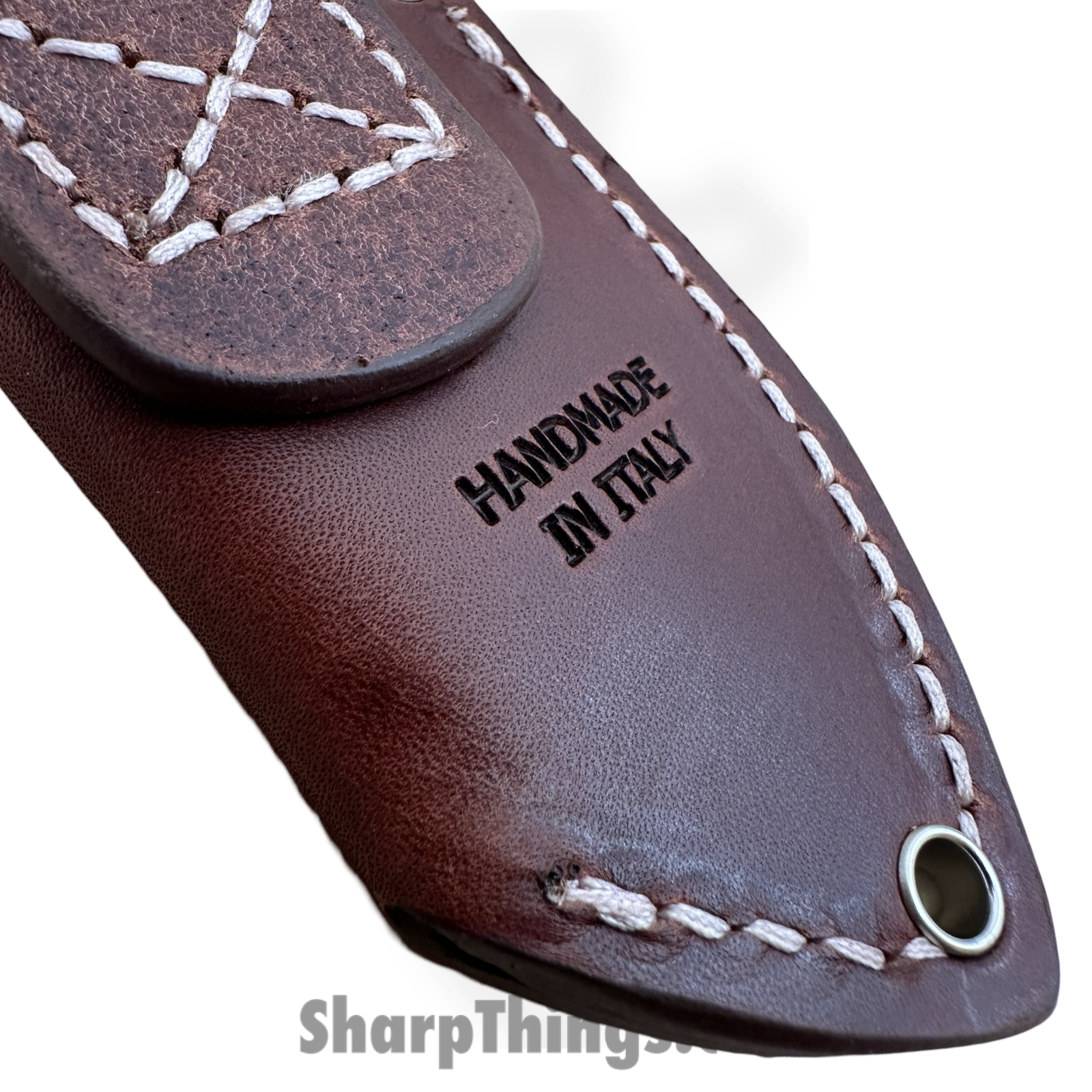 GiantMouse - GMF1-XL-BRASS - GMF1 XL - Fixed Blade Knife - ELMAX Satin Sheepsfoot - Brass - Natural - Image 3