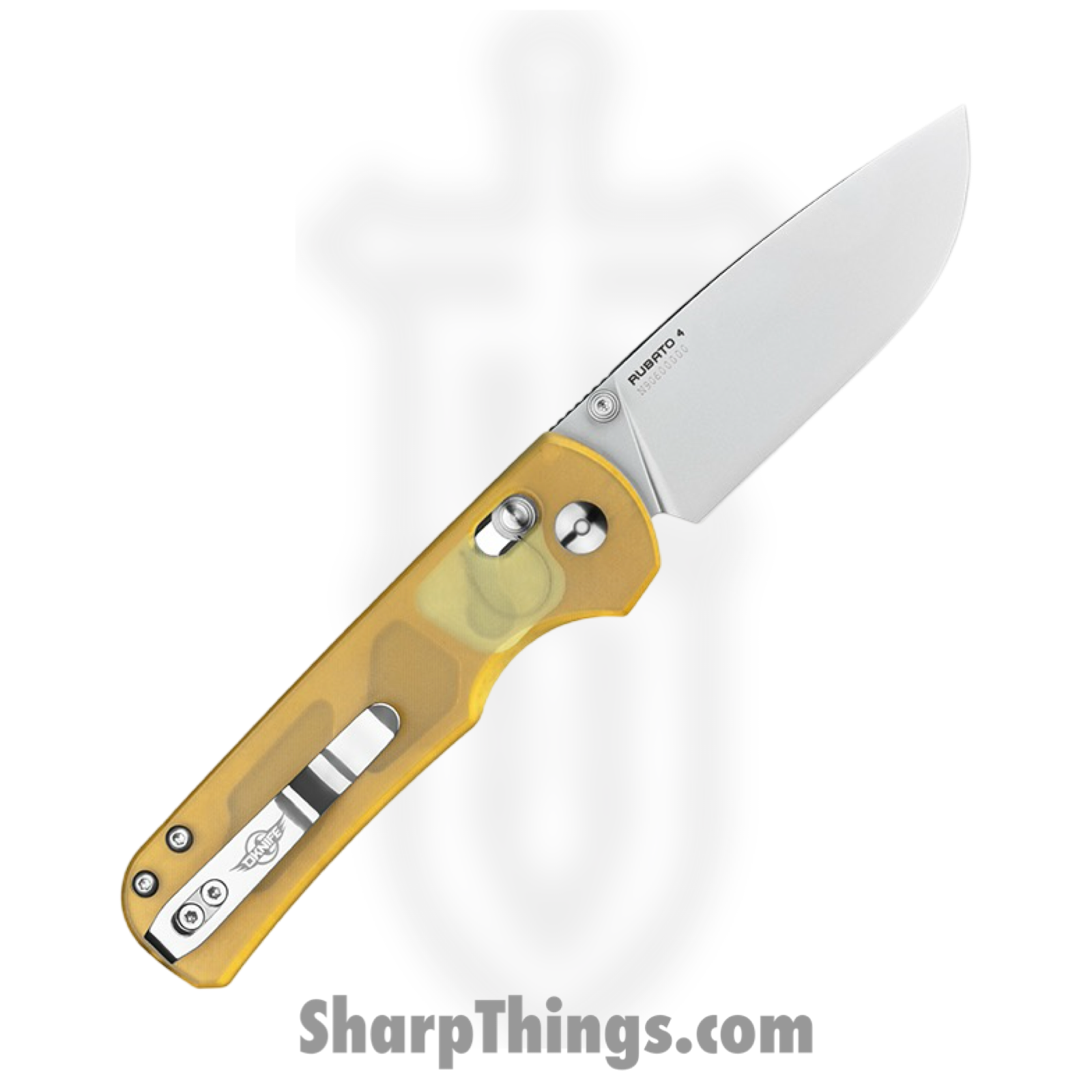 Olight - OLTRUBATO4PEI - Rubato 4 - Folding Knife - CPM S35VN Satin Drop Point - PEI - Yellow - Image 2