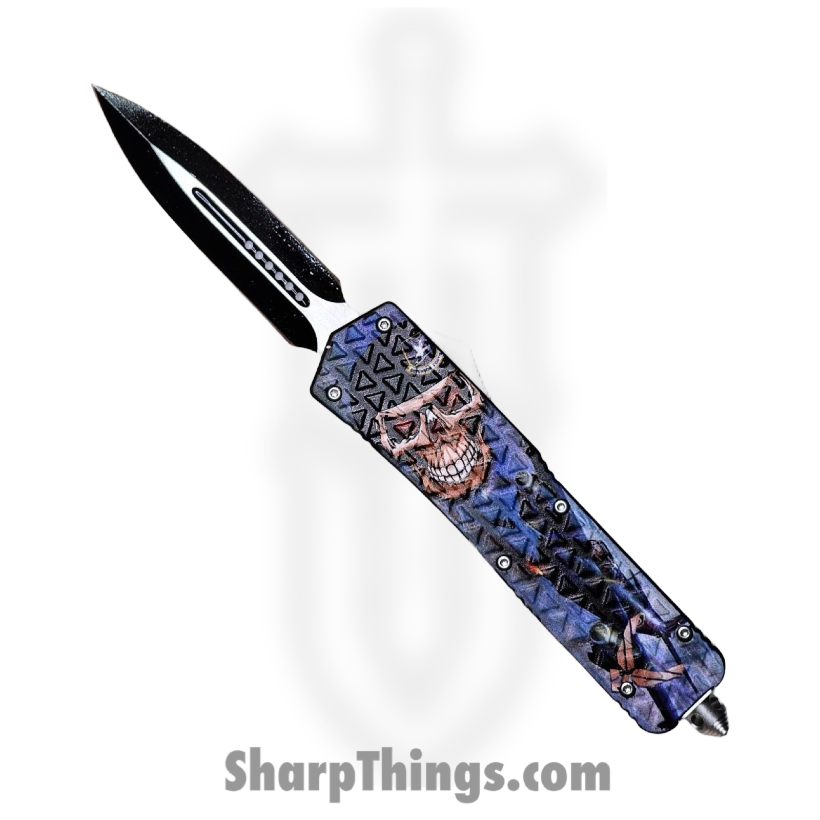 VOC - OTF260 - Large Knife - OTF Auto - 440 SS Two Tone Dagger - Aluminum - Multi