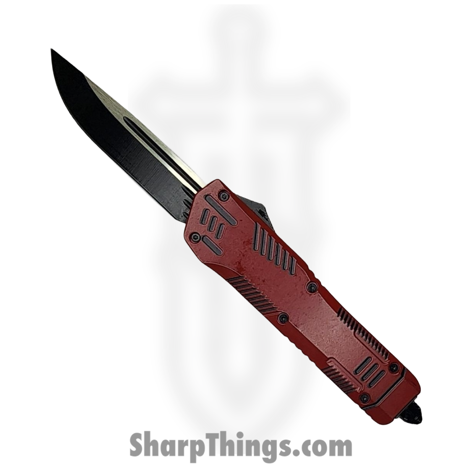 VOC - OTF919 - Large - OTF Auto - 440 SS Two Tone Drop Point - Aluminum - Red/Black