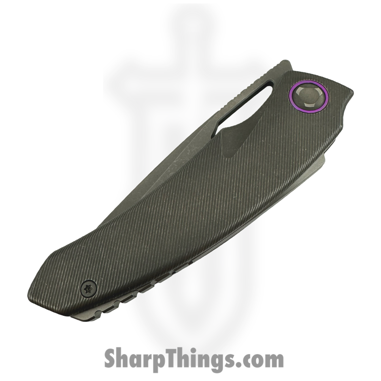 Poikilo Blade - PBTS1DSW - Tero S1 - Folding Knife - Bohler M398 Dark Stonewash Tanto - Titanium - Natural - Image 7