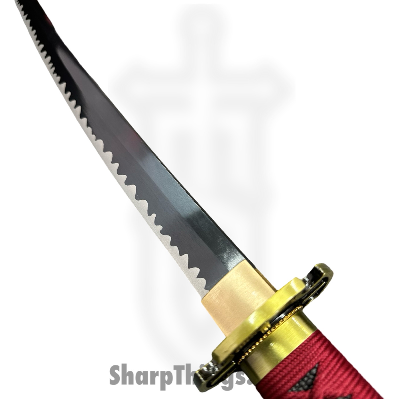 SBC - SANDAI0125 - Sandai Kitetsu - Fixed Blade Knife - 1045 HC Two Tone Katana - Cord Wrapped - Red - Image 3