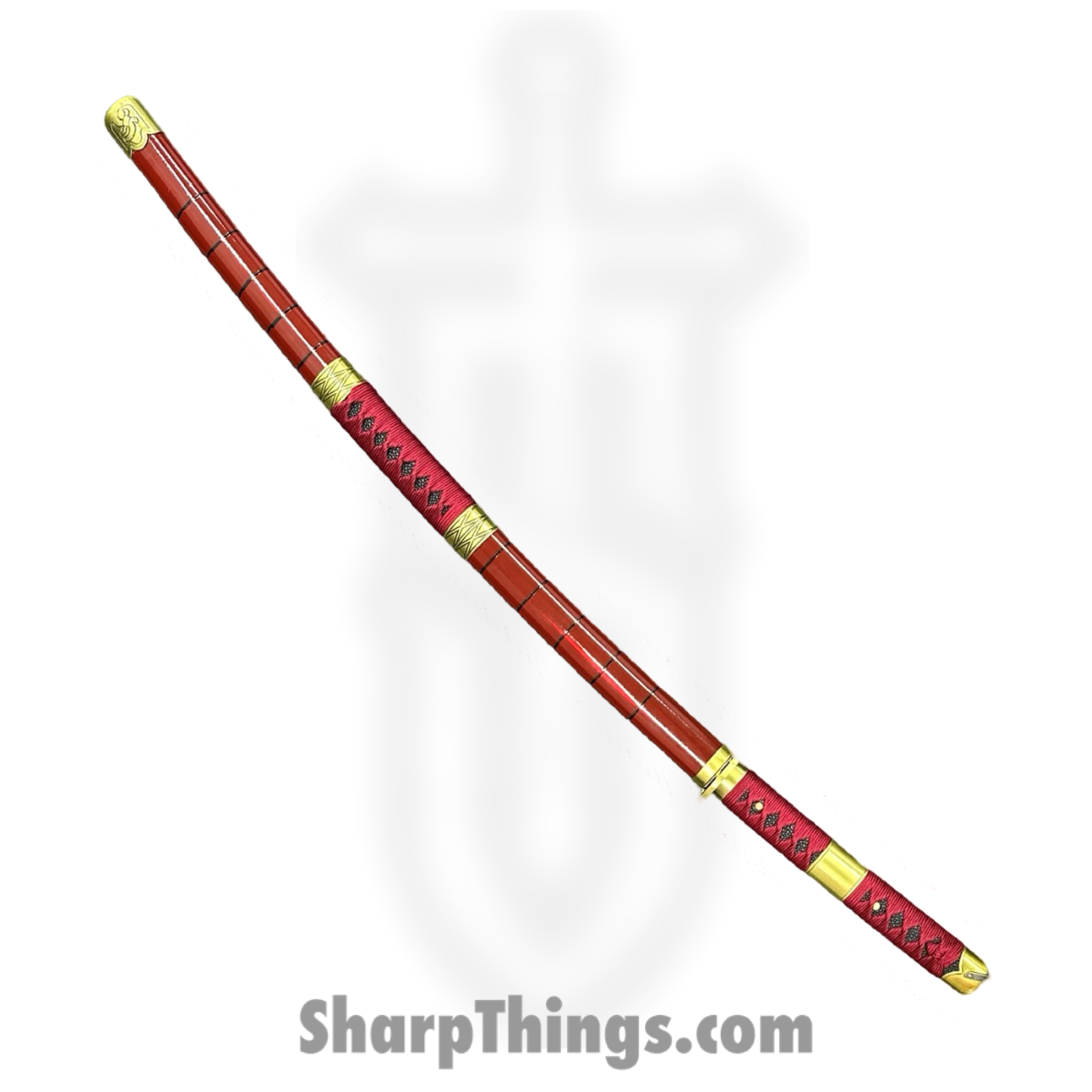 SBC - SANDAI0125 - Sandai Kitetsu - Fixed Blade Knife - 1045 HC Two Tone Katana - Cord Wrapped - Red - Image 4