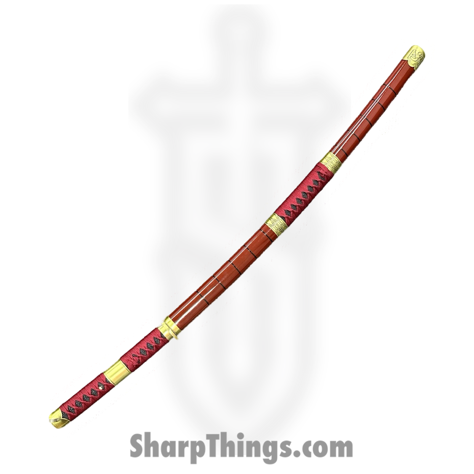 SBC - SANDAI0125 - Sandai Kitetsu - Fixed Blade Knife - 1045 HC Two Tone Katana - Cord Wrapped - Red - Image 5
