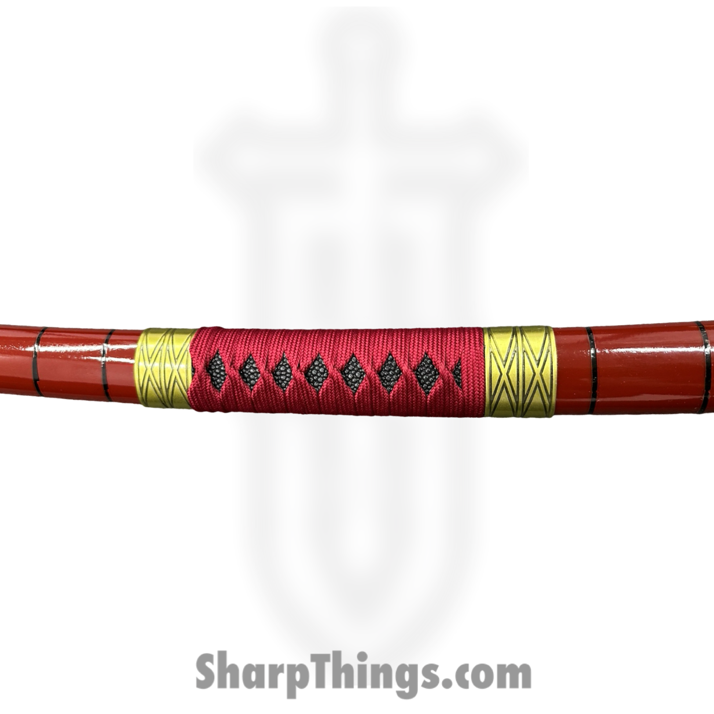 SBC - SANDAI0125 - Sandai Kitetsu - Fixed Blade Knife - 1045 HC Two Tone Katana - Cord Wrapped - Red - Image 7