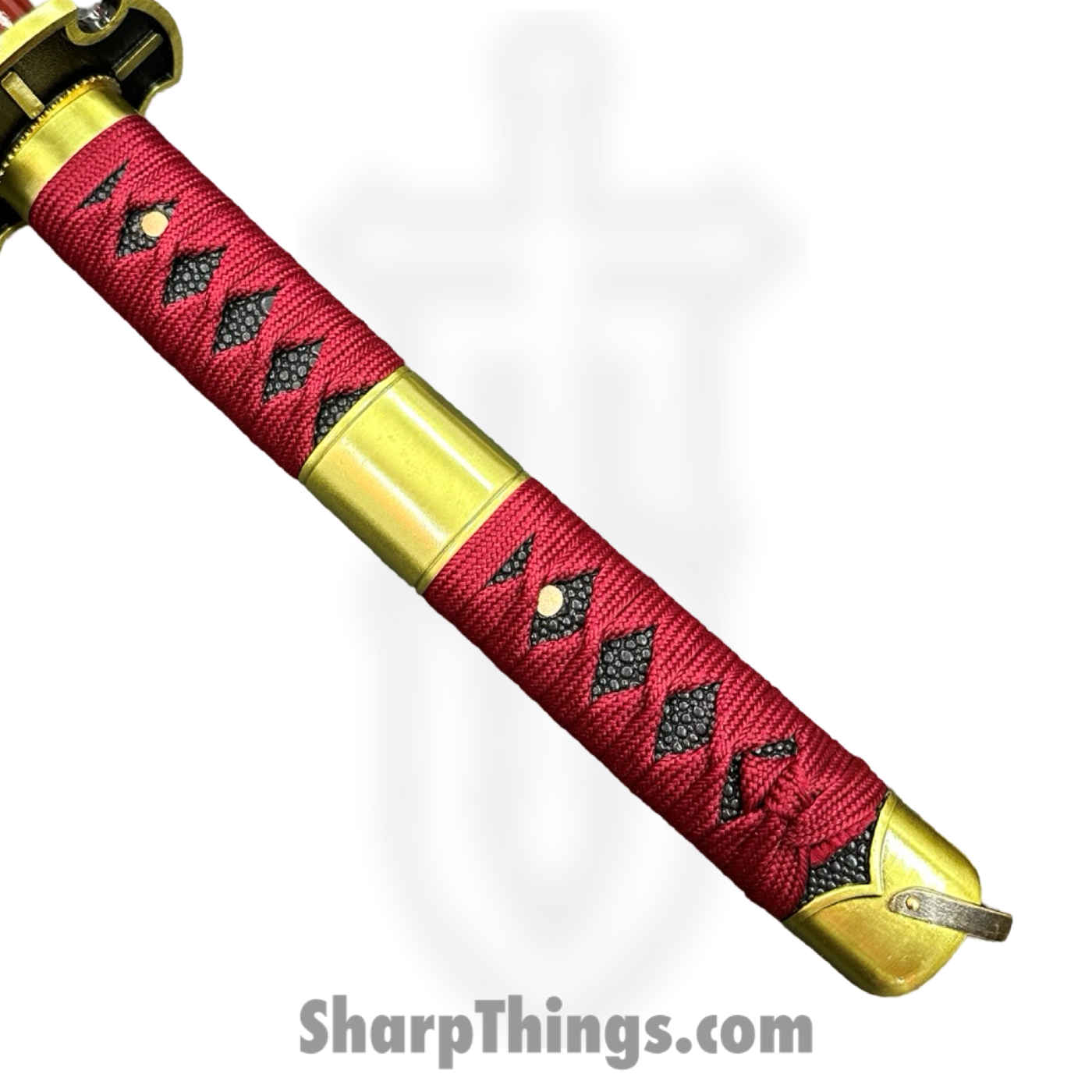 SBC - SANDAI0125 - Sandai Kitetsu - Fixed Blade Knife - 1045 HC Two Tone Katana - Cord Wrapped - Red - Image 8