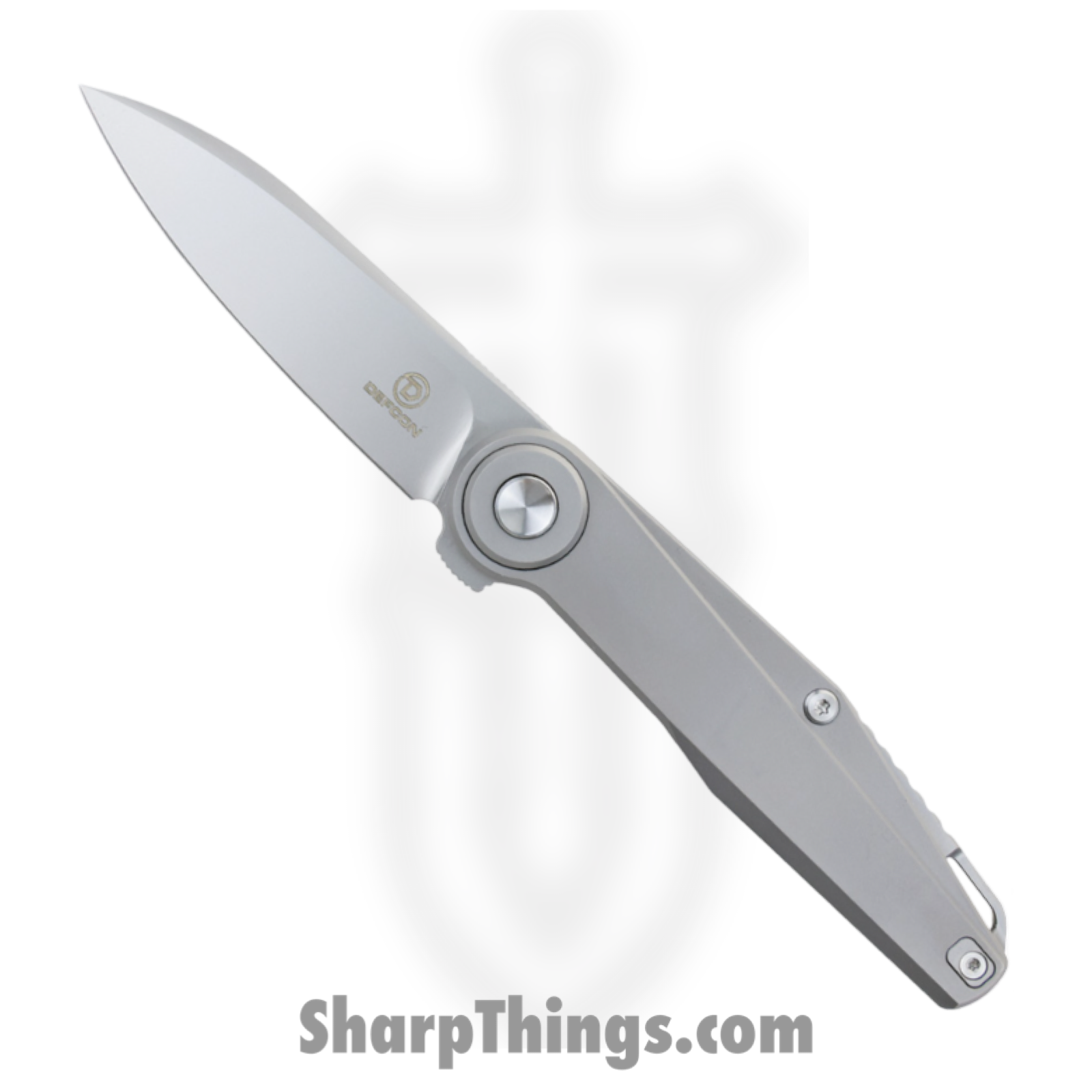 Defcon - STT9617 - Fulcrum - Folding Knife - M390 Blasted Spear Point - Titanium - Silver