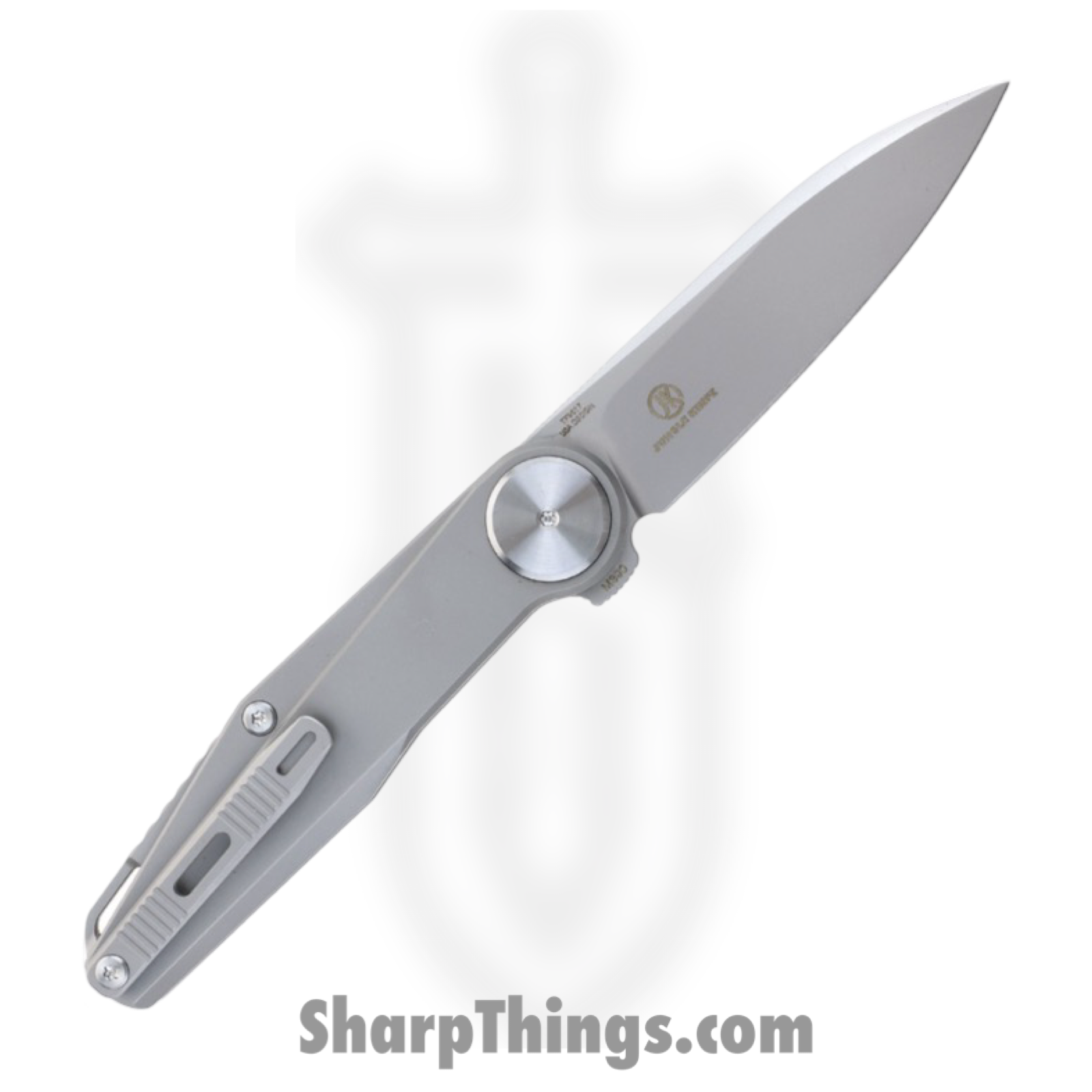 Defcon - STT9617 - Fulcrum - Folding Knife - M390 Blasted Spear Point - Titanium - Silver - Image 2