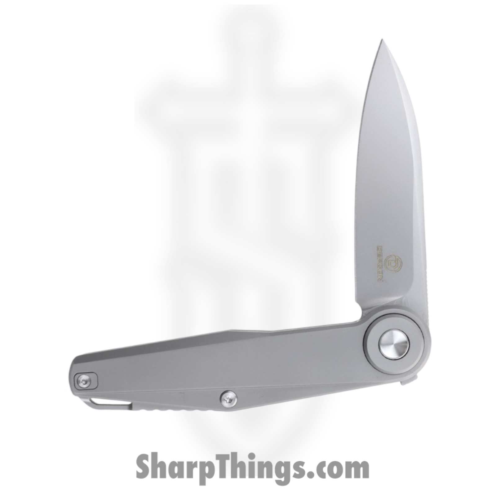Defcon - STT9617 - Fulcrum - Folding Knife - M390 Blasted Spear Point - Titanium - Silver - Image 3