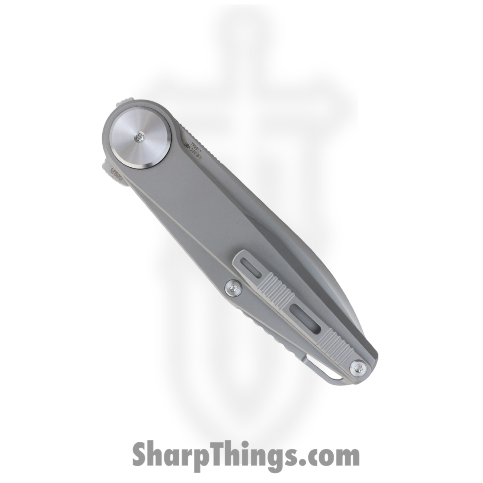 Defcon - STT9617 - Fulcrum - Folding Knife - M390 Blasted Spear Point - Titanium - Silver - Image 4