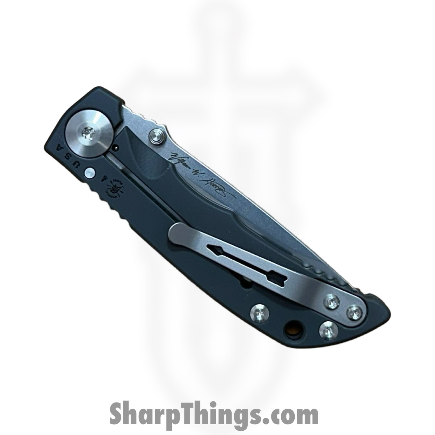 Spartan Blades - SF10CUSPVD - Harsey Folder 3.25 - Folding Knife - CPM S45VN Stonewash Drop Point - Titanium - Black - Image 4