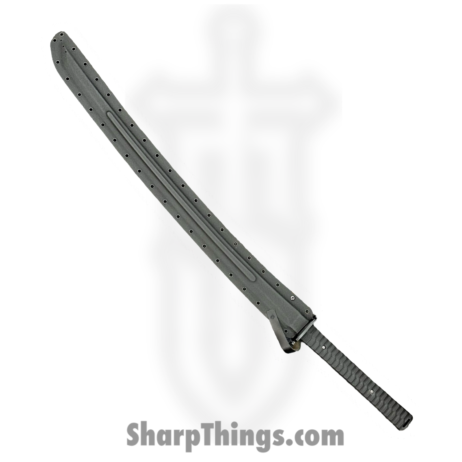 SBC - TACKAT0125 - Star Commander Tactical - Fixed Blade Knife - 1095 HC Satin Katana - Kydex - Black - Image 3