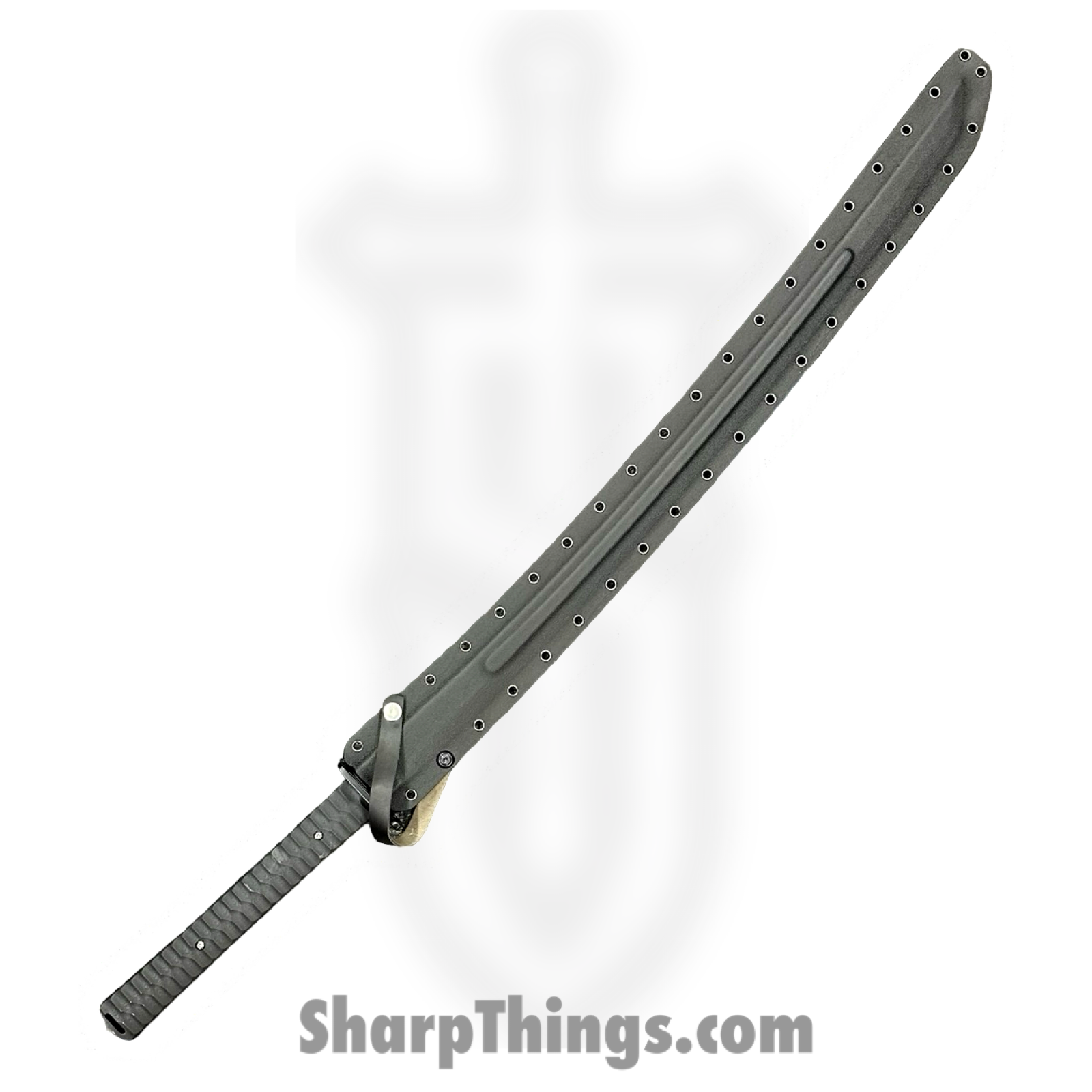 SBC - TACKAT0125 - Star Commander Tactical - Fixed Blade Knife - 1095 HC Satin Katana - Kydex - Black - Image 4