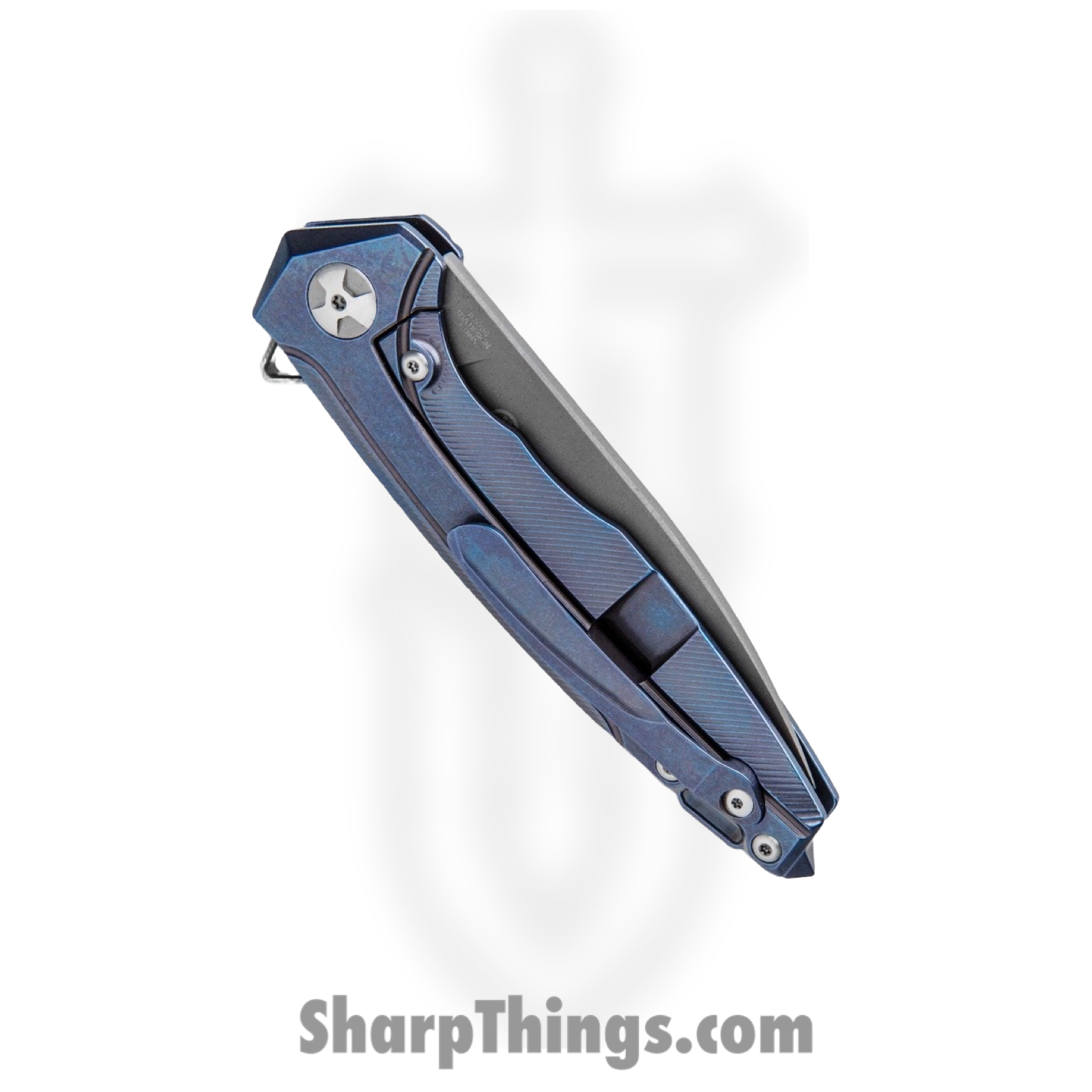 Defcon - TF5288 - JK Framelock - Folding Knife - D2 Blasted Drop Point - Titanium - Blue - Image 3