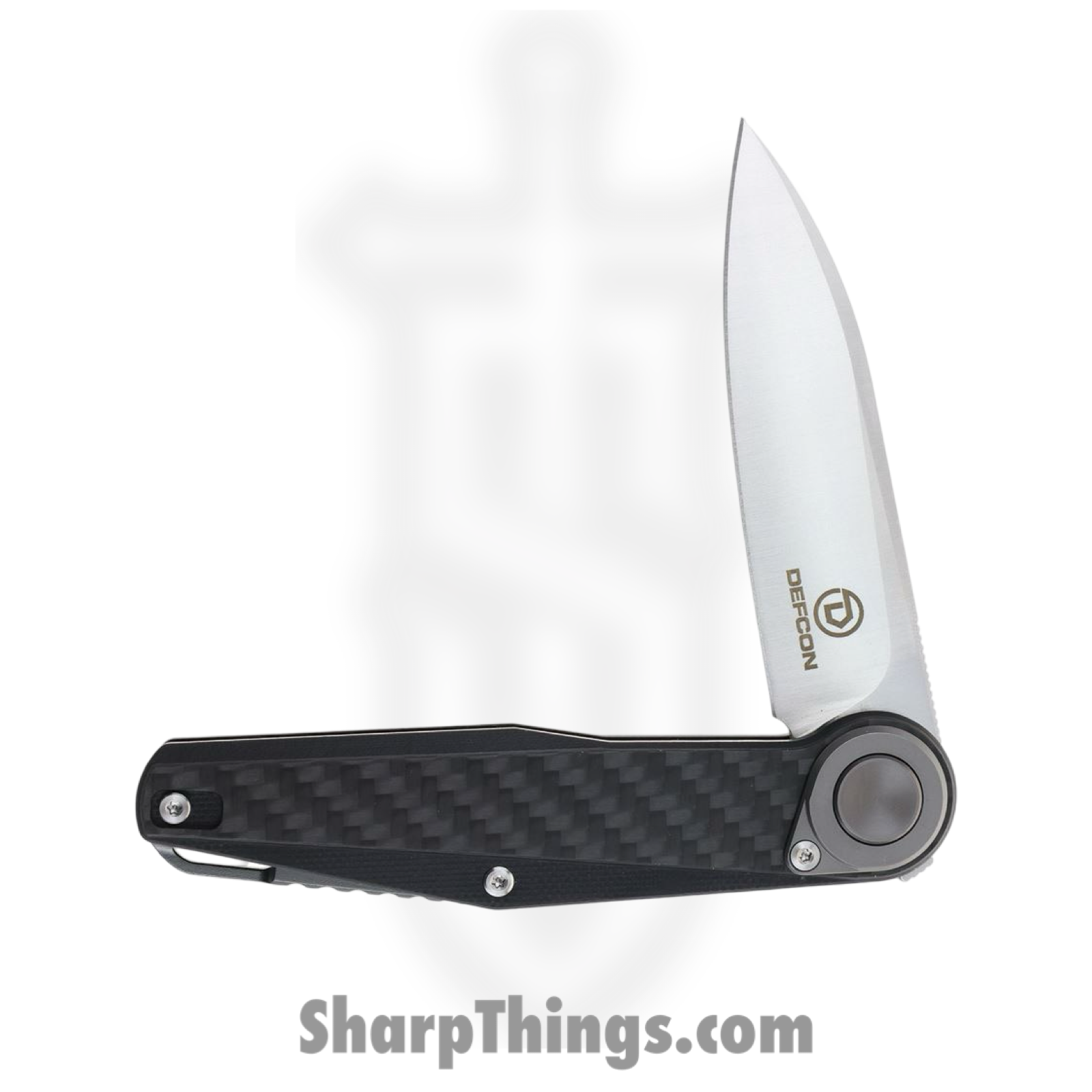 Defcon - TF6010CB - JK Series Leverage - Folding Knife - 14C28N Satin Wharncliffe - Carbon Fiber - Black - Image 3