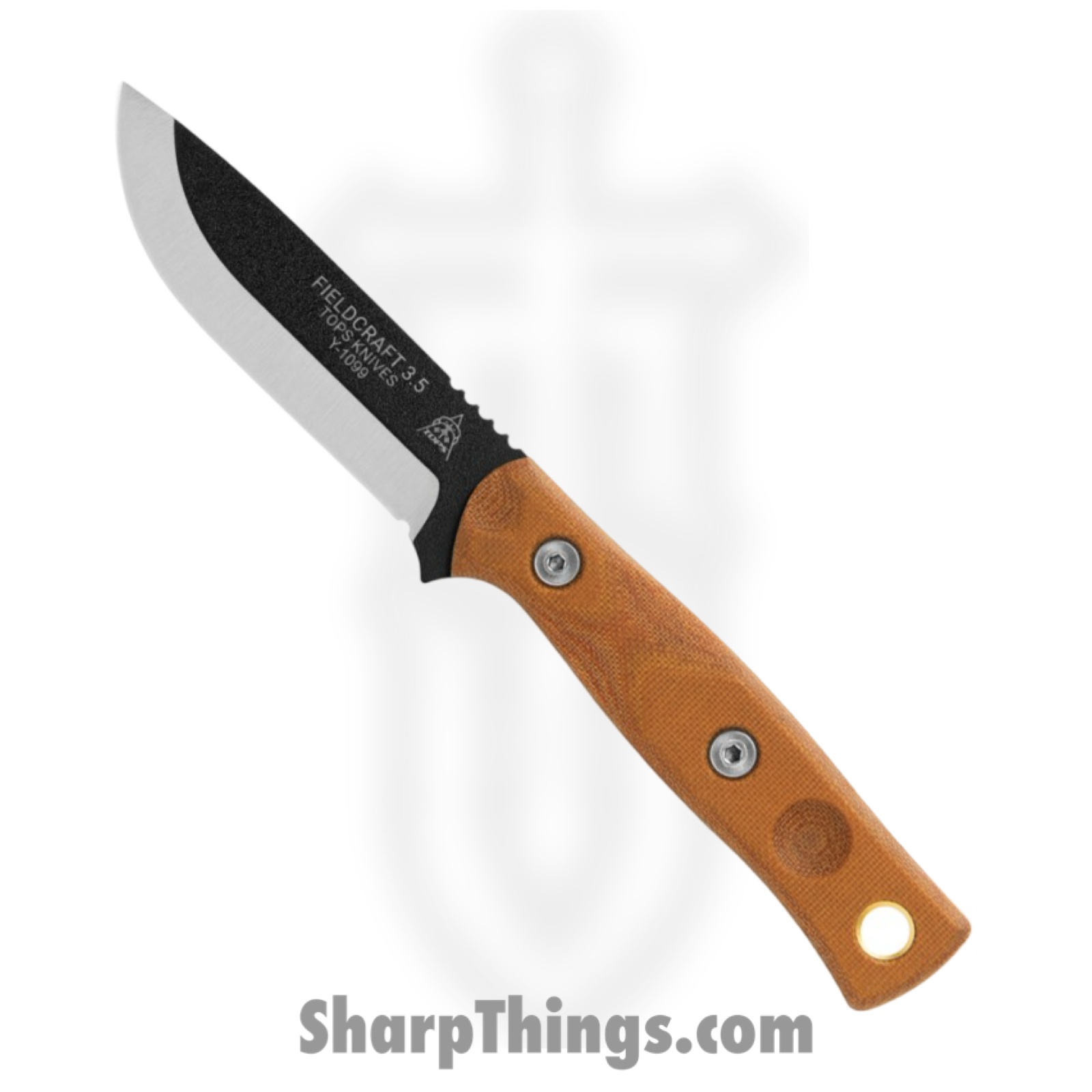 Tops - TPMBROS01SF - Fieldcraft - Fixed Blade Knife - 1095 HC Two Tone Drop Point - Micarta - Tan