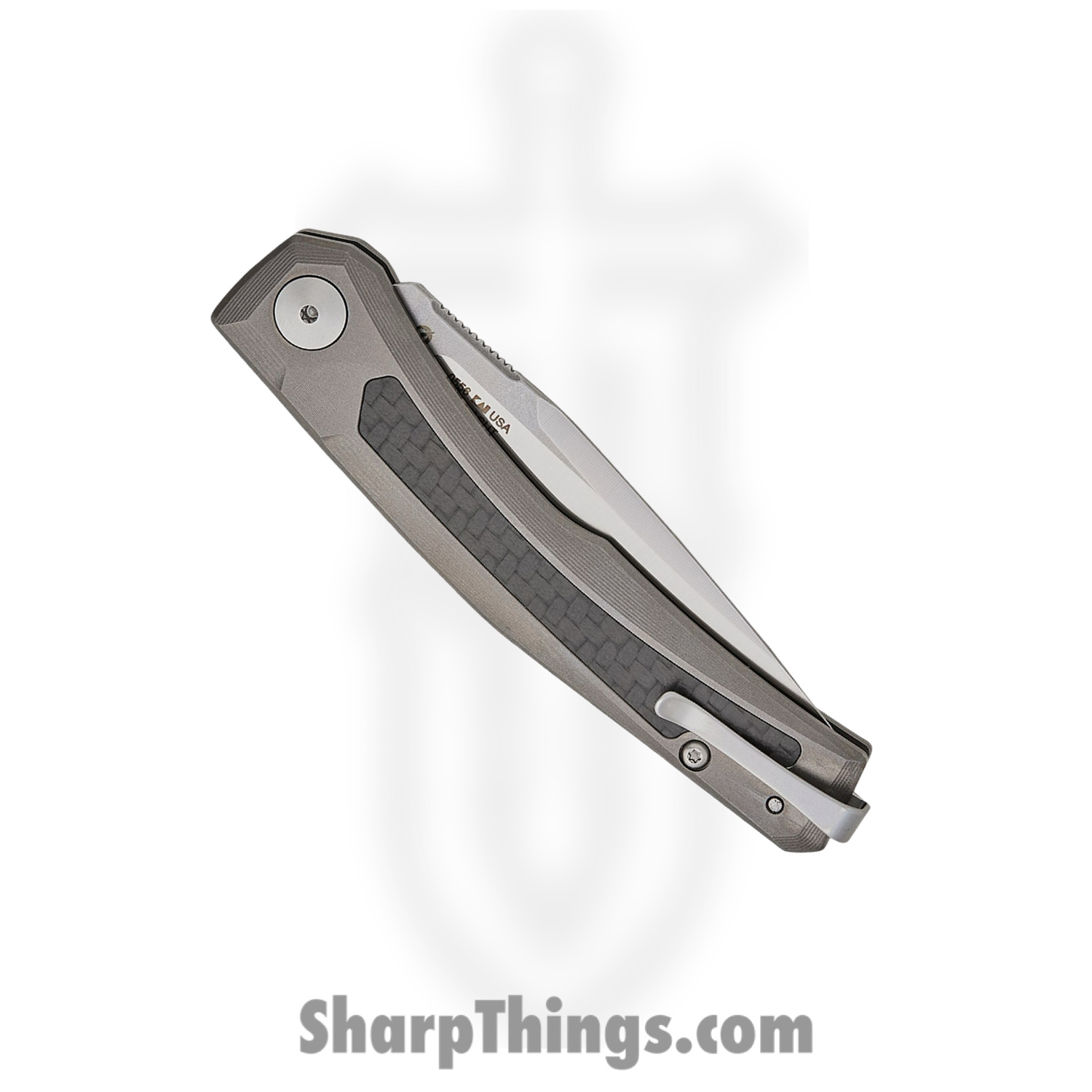 Zero Tolerance - ZT0556 - 0556 - Automatic Knife - CPM MagnaCut Two Tone Drop Point - Titanium CF Inlays - Black Gray - Image 4