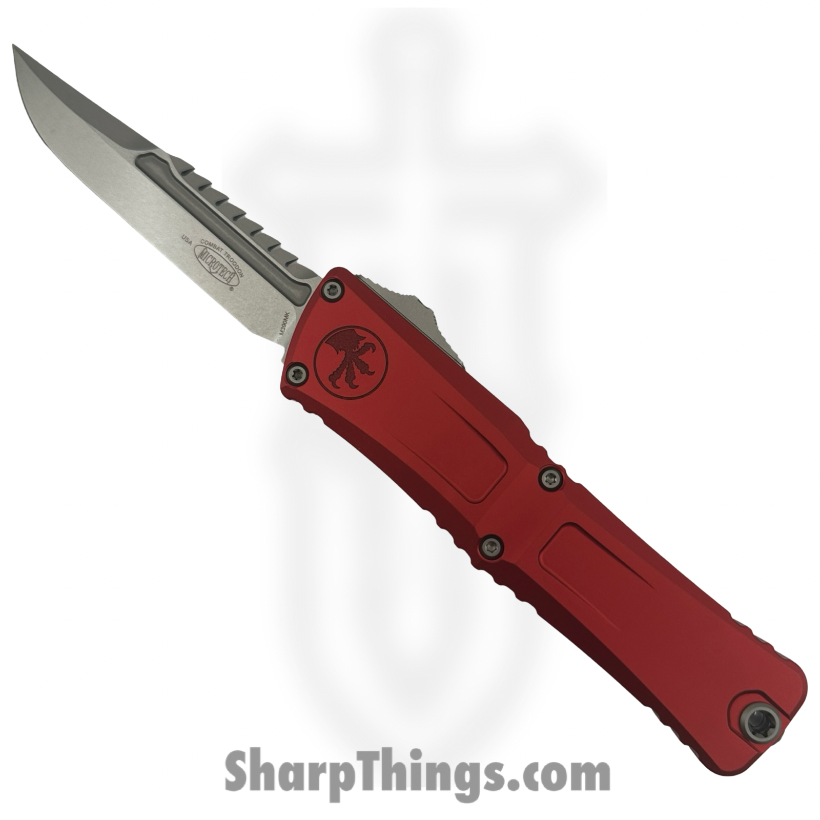 Microtech - 1217-10RDS - Combat Troodon Interceptor Gen III Sig Series - OTF Auto - M390MK Stonewash Standard - 6061-T6 - Red