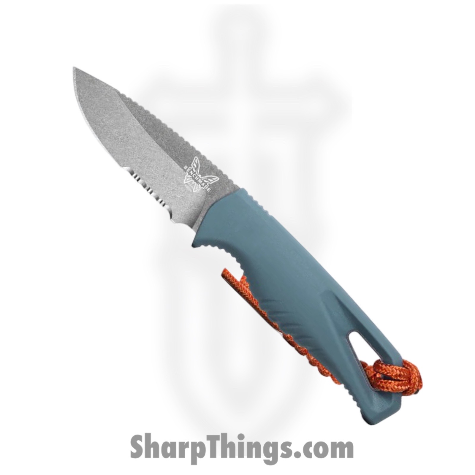 Benchmade - 18050S - Intersect - Fixed Blade Knife - CPM MagnaCut Stonewash Drop Point P/S - Santoprene - Depth Blue