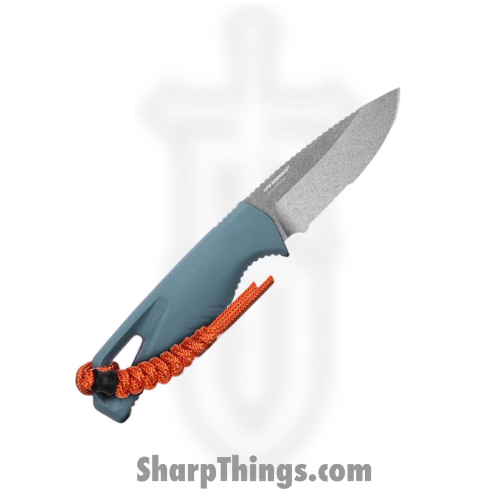 Benchmade - 18050S - Intersect - Fixed Blade Knife - CPM MagnaCut Stonewash Drop Point P/S - Santoprene - Depth Blue - Image 2