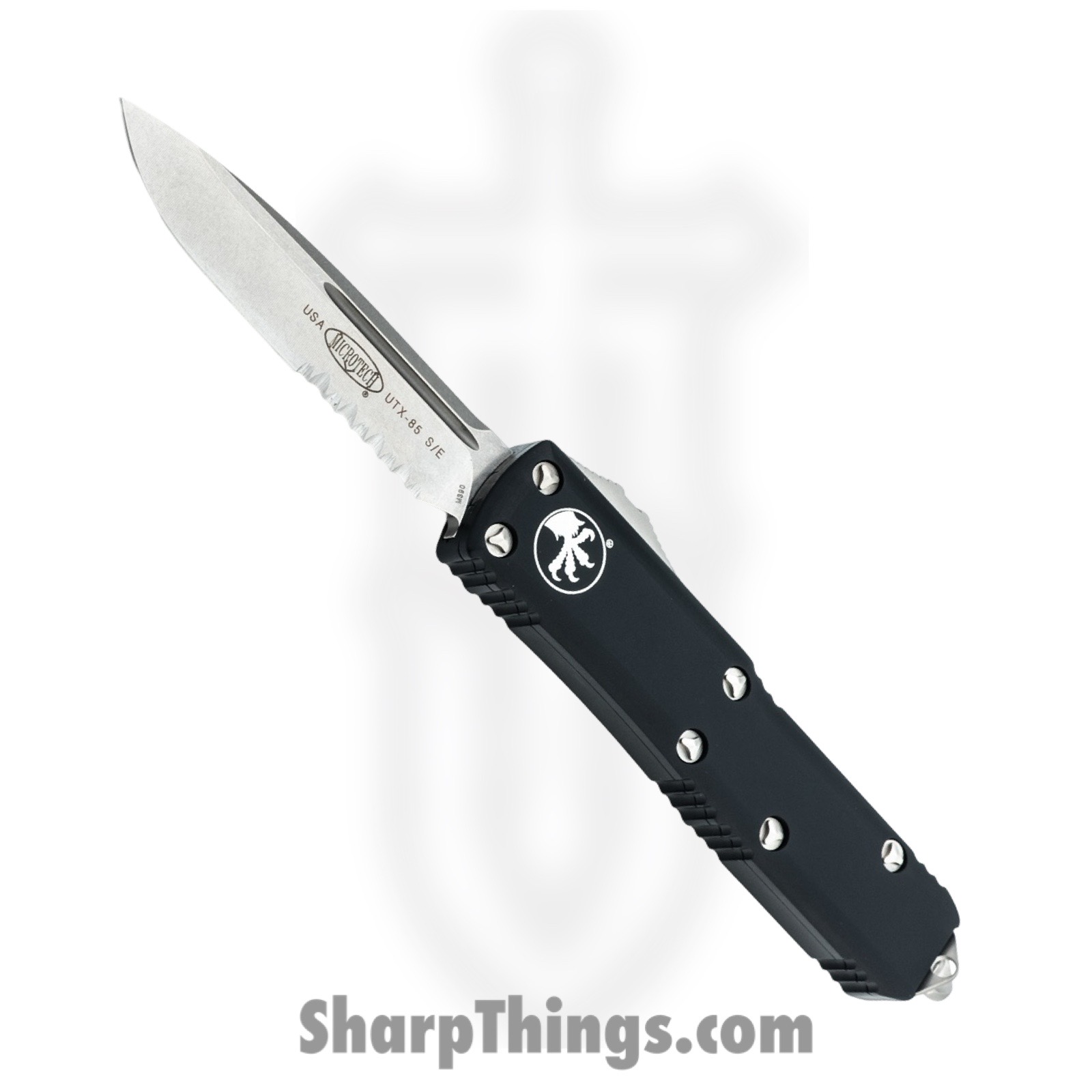 Microtech - 231-11 - UTX-85 - OTF Auto - M390, 204P, Elmax, or XHP Stonewash Drop Point P/S - Aluminum - Black