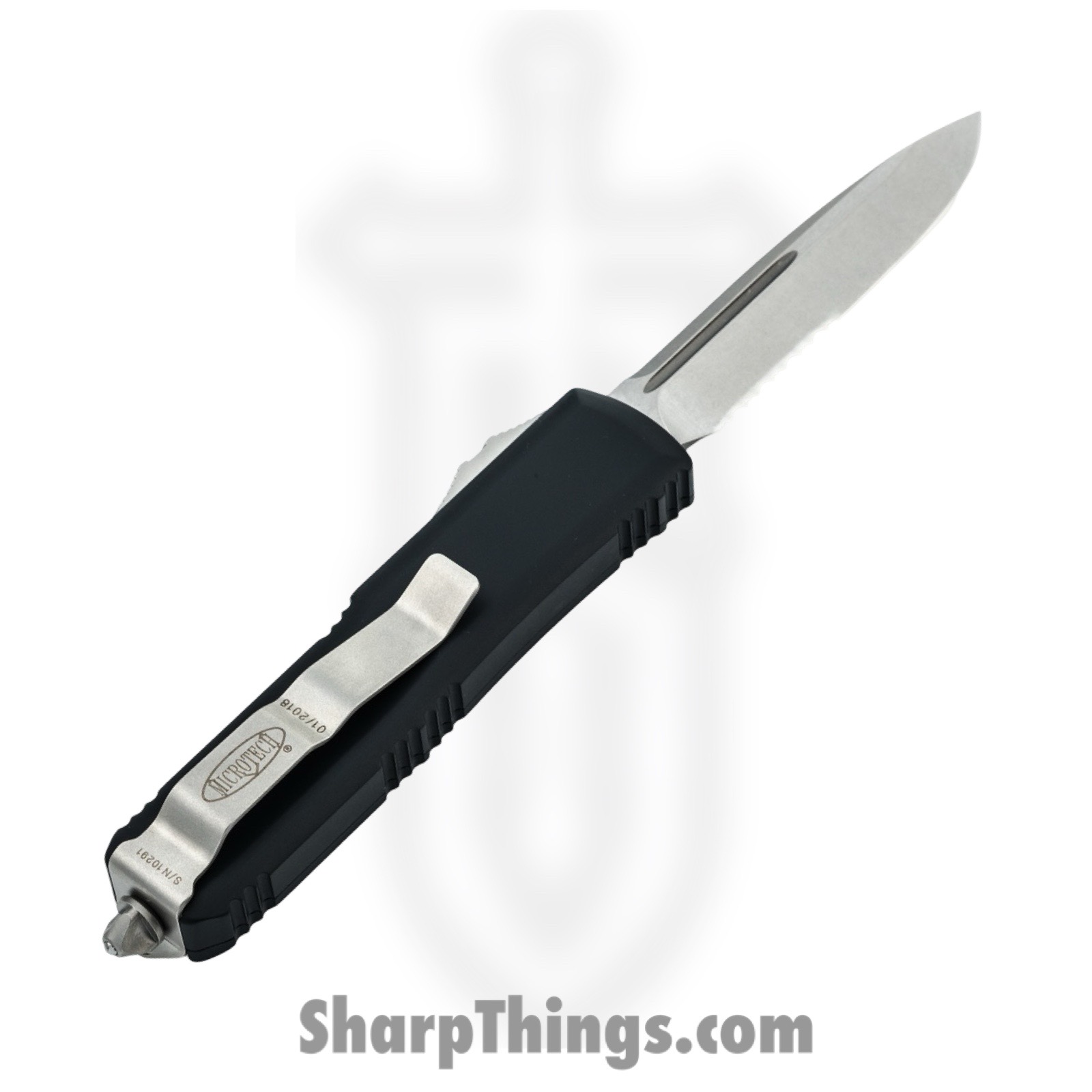 Microtech - 231-11 - UTX-85 - OTF Auto - M390, 204P, Elmax, or XHP Stonewash Drop Point P/S - Aluminum - Black - Image 2