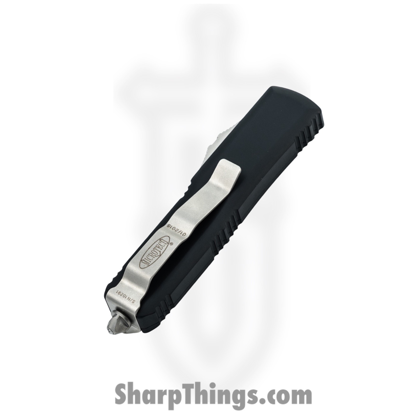 Microtech - 231-11 - UTX-85 - OTF Auto - M390, 204P, Elmax, or XHP Stonewash Drop Point P/S - Aluminum - Black - Image 4
