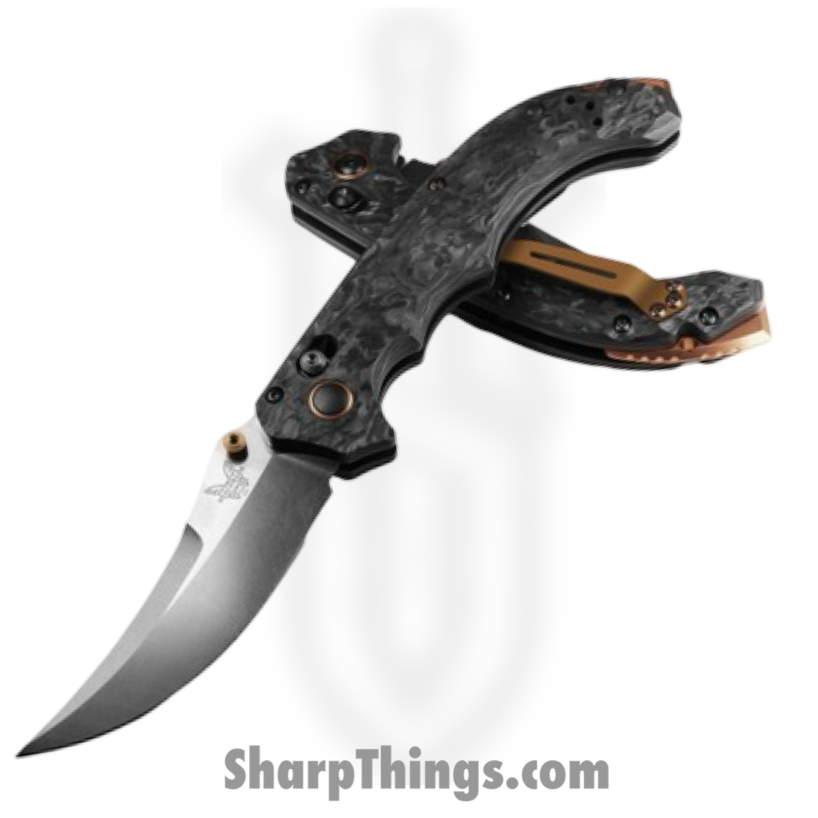 Benchmade - 865-02 - Mini Bedlam - Folding Knife - CPM S90V Coated Scimitar - Carbon Fiber - Black - Image 4