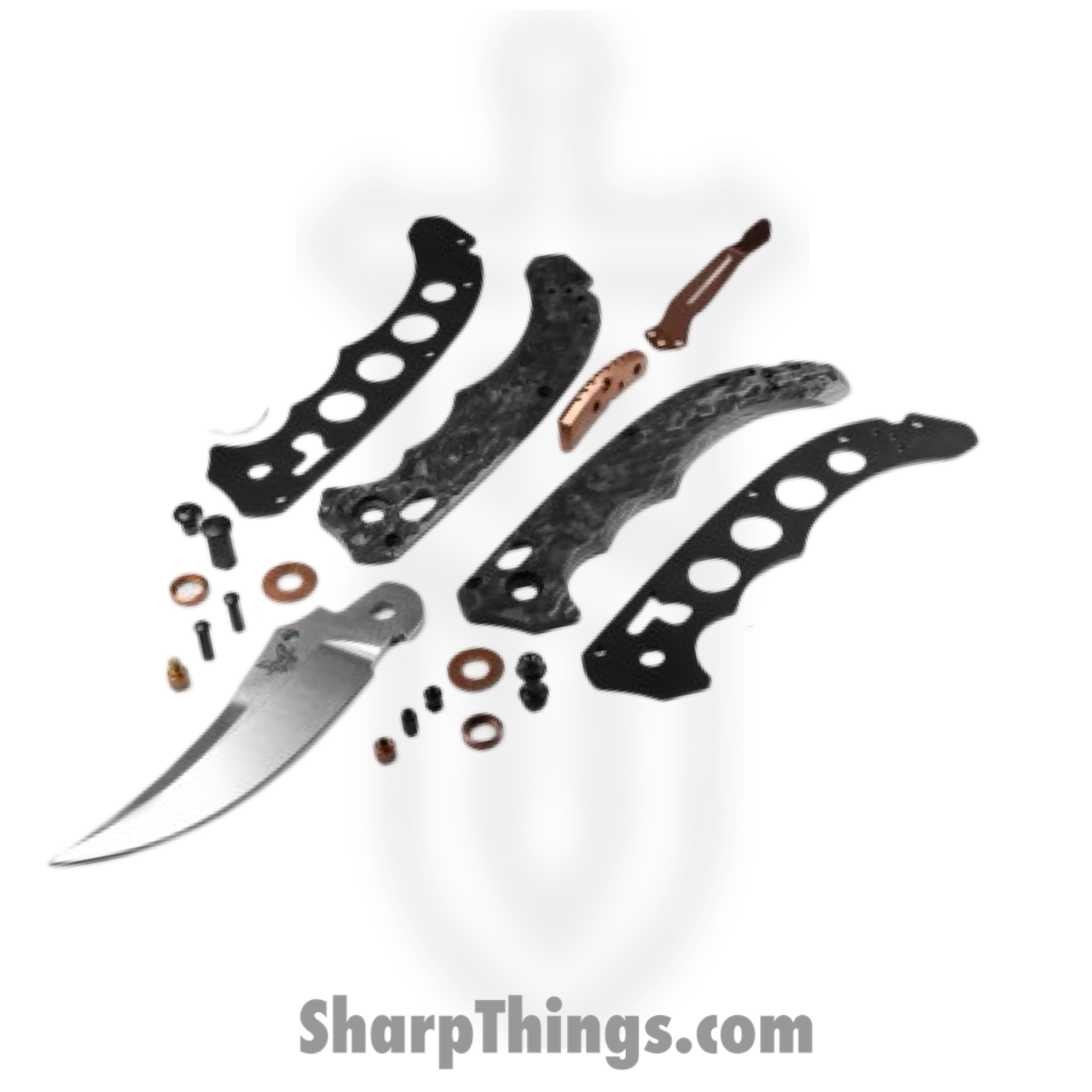 Benchmade - 865-02 - Mini Bedlam - Folding Knife - CPM S90V Coated Scimitar - Carbon Fiber - Black - Image 5