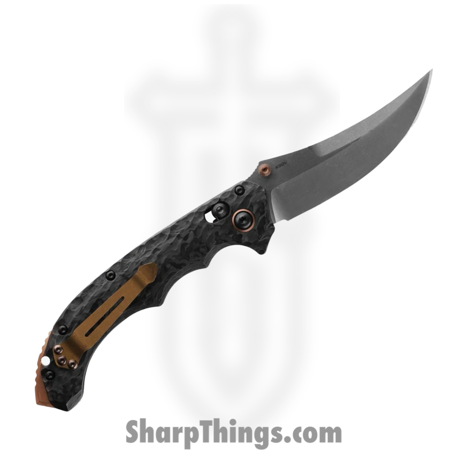 Benchmade - 865-02 - Mini Bedlam - Folding Knife - CPM S90V Coated Scimitar - Carbon Fiber - Black - Image 2