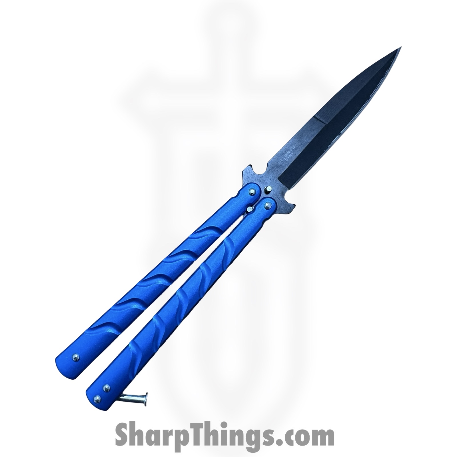 VOC - BK179 - Butterfly Knife - Balisong - 440 SS Coated Dagger - Aluminum - Blue - Image 2