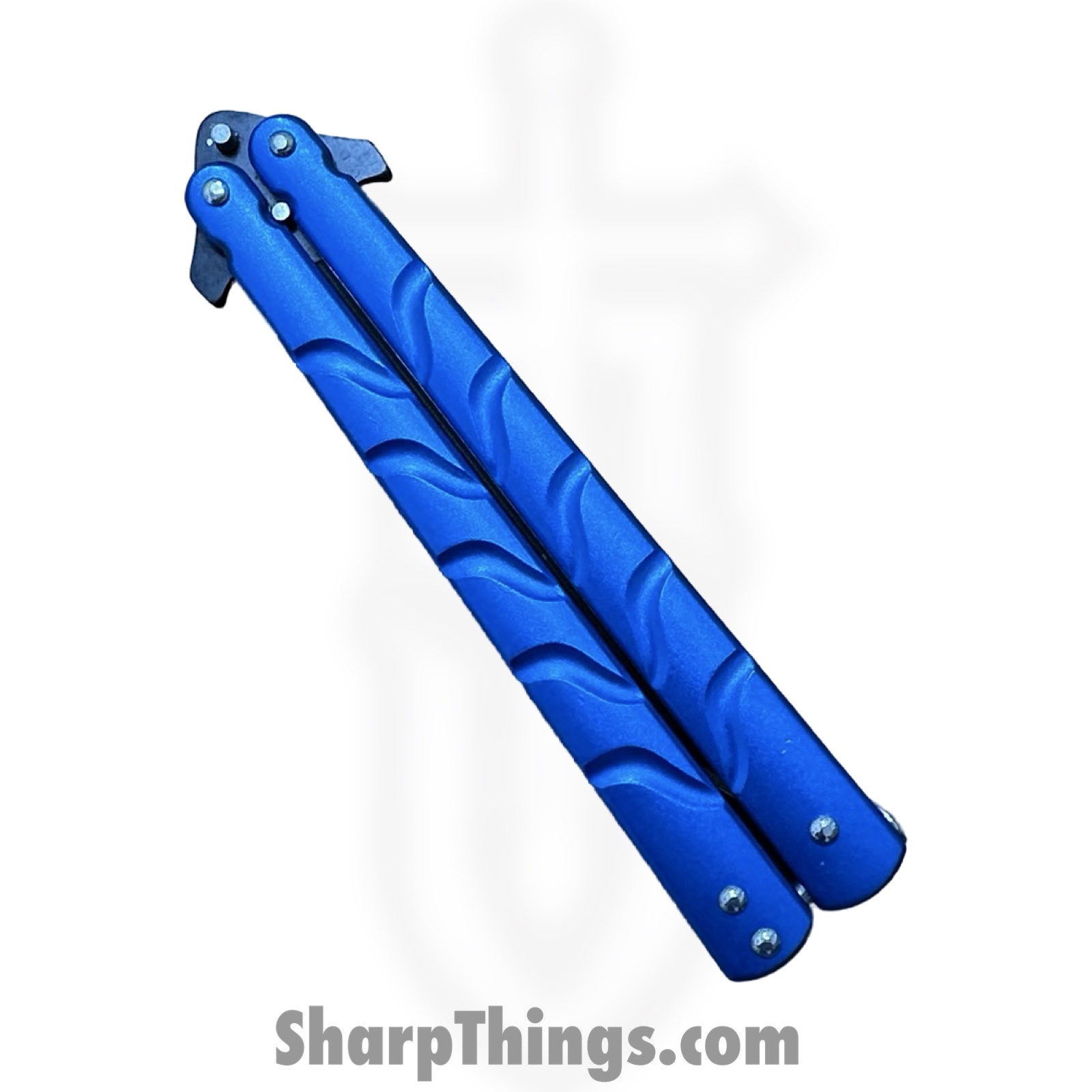 VOC - BK179 - Butterfly Knife - Balisong - 440 SS Coated Dagger - Aluminum - Blue - Image 3