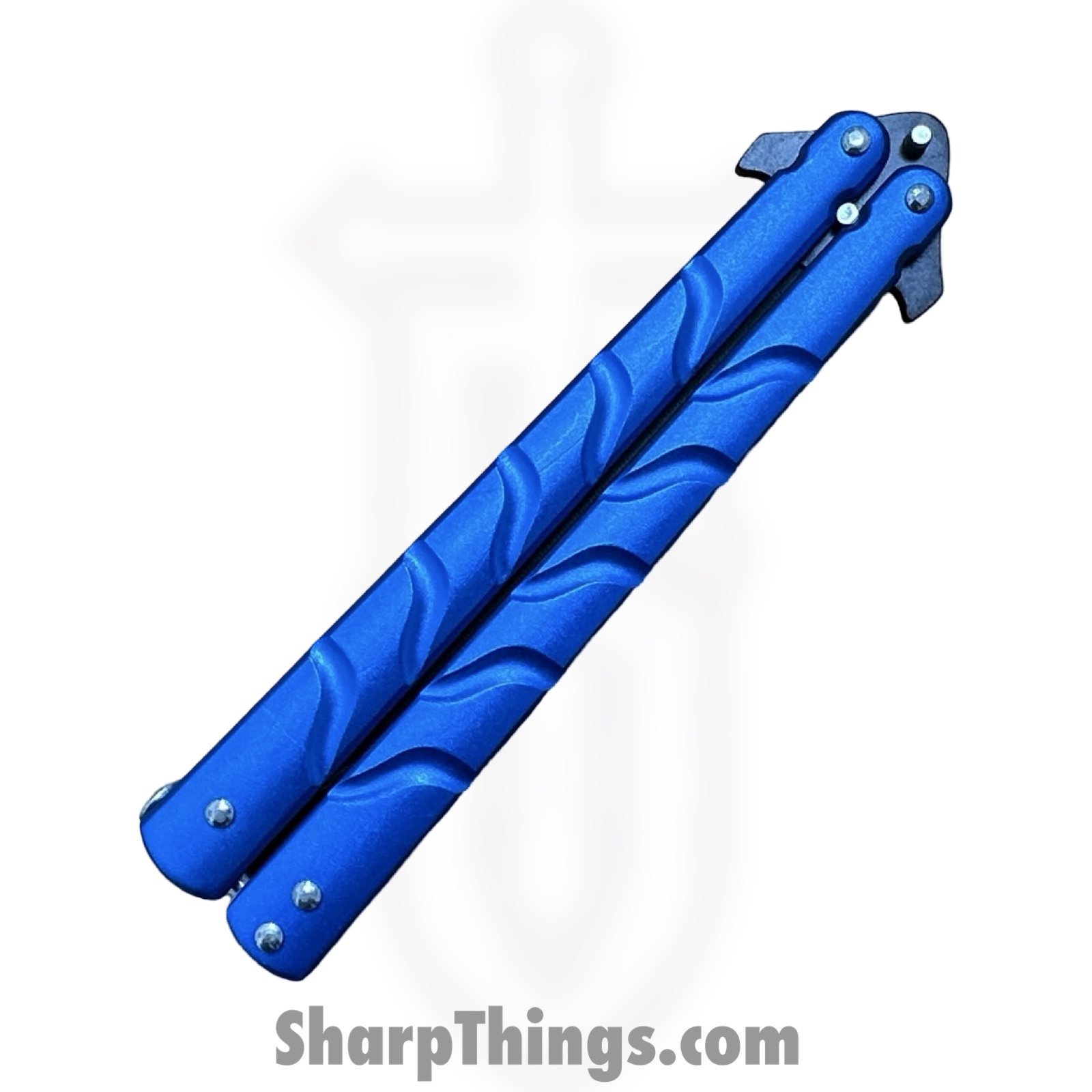 VOC - BK179 - Butterfly Knife - Balisong - 440 SS Coated Dagger - Aluminum - Blue - Image 4