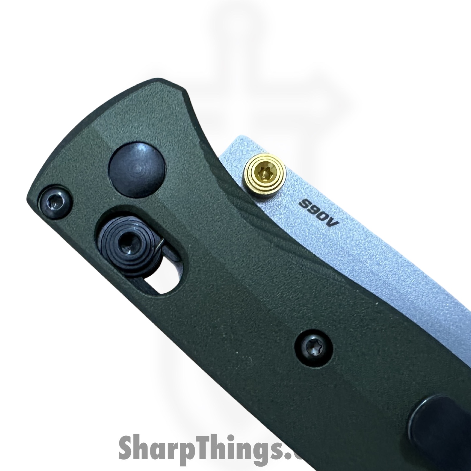 Benchmade - 533SL-10 - Seasonal Mini Bugout - Folding Knife - CPM S90V Coated Drop Point - Aluminum - Woodland Green - Image 4
