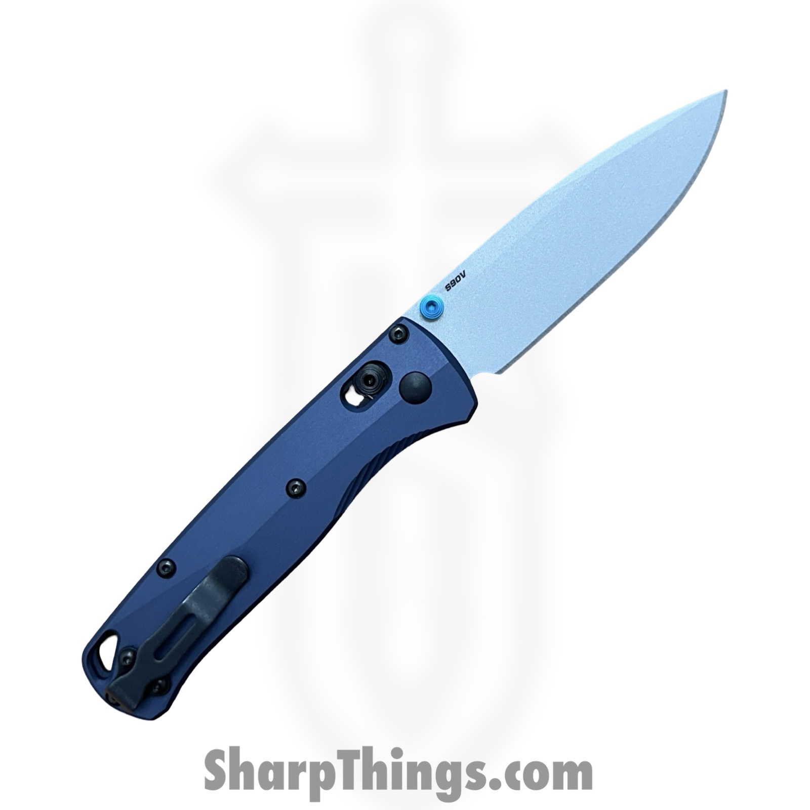 Benchmade - 535SL-13 - Seasonal Bugout - Folding Knife - CPM S90V Coated Drop Point - Aluminum - Crater Blue - Image 2