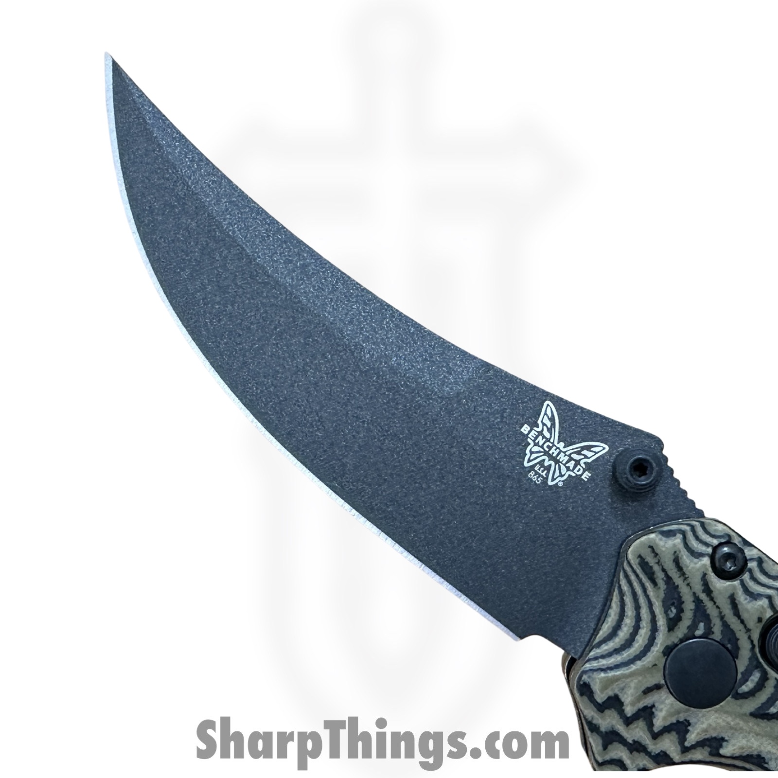 Benchmade - 865BK-01 - Mini Bedlam - Folding Knife - CPM S90V Coated Scimitar - G10 - Coyote/Black/OD Green - Image 9