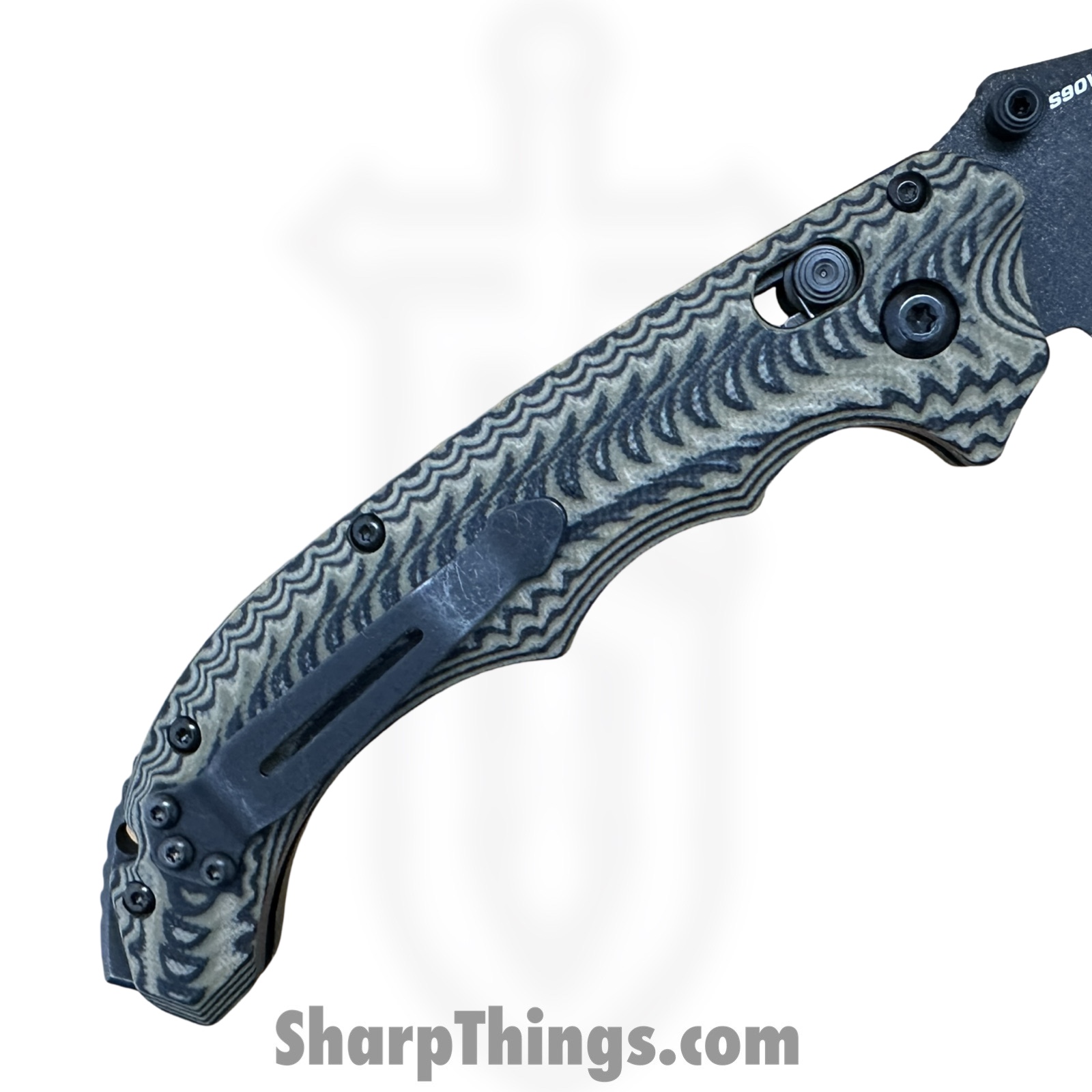 Benchmade - 865BK-01 - Mini Bedlam - Folding Knife - CPM S90V Coated Scimitar - G10 - Coyote/Black/OD Green - Image 7