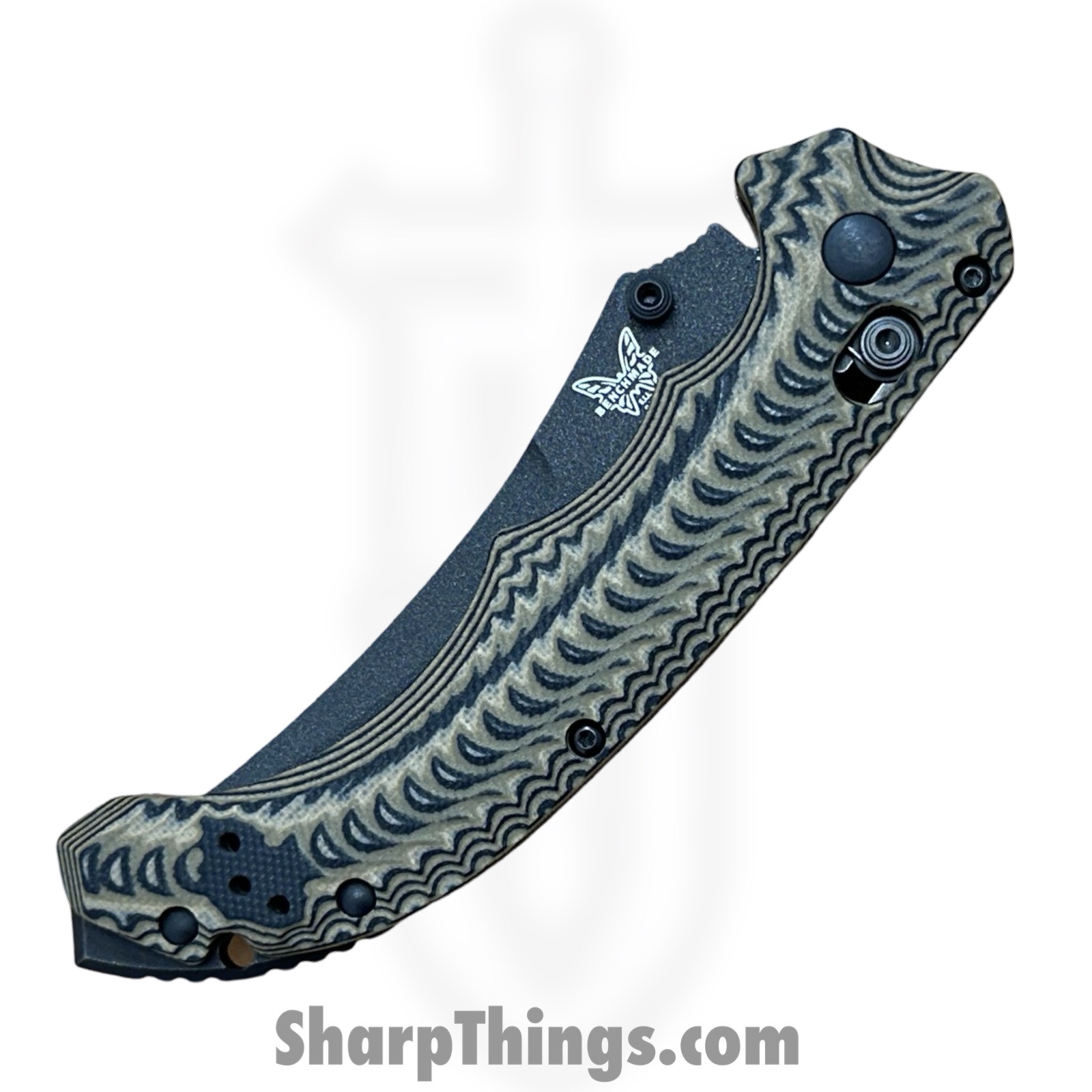 Benchmade - 865BK-01 - Mini Bedlam - Folding Knife - CPM S90V Coated Scimitar - G10 - Coyote/Black/OD Green - Image 5