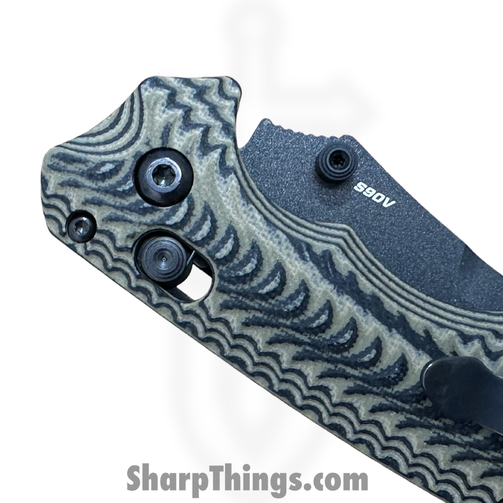 Benchmade - 865BK-01 - Mini Bedlam - Folding Knife - CPM S90V Coated Scimitar - G10 - Coyote/Black/OD Green - Image 3