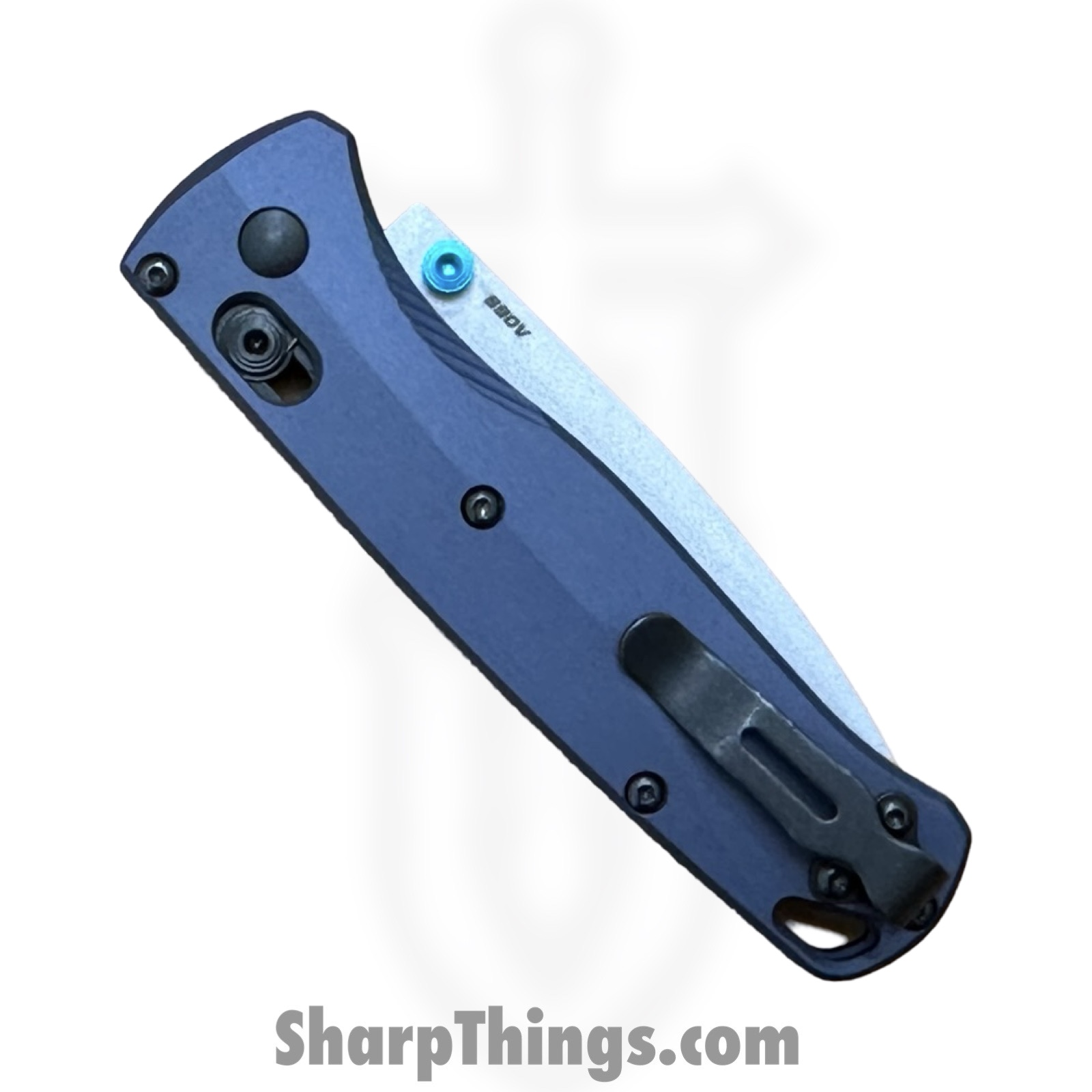 Benchmade - 535SL-13 - Seasonal Bugout - Folding Knife - CPM S90V Coated Drop Point - Aluminum - Crater Blue - Image 6
