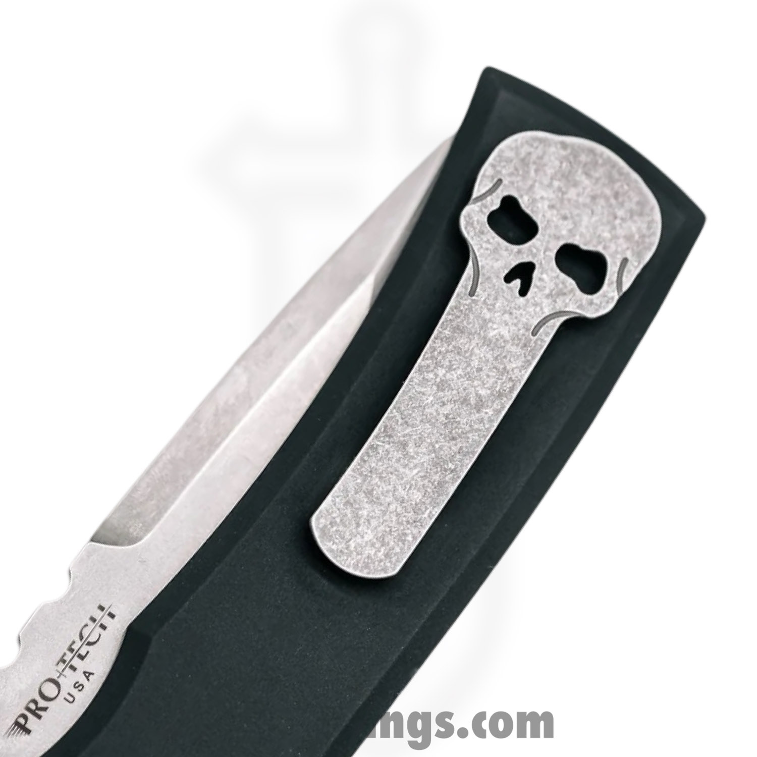 Chaves Knives - CK-1A10-2B3F-12D5 - Redencion 229 Auto - Automatic Knife - S35VN Stonewash Tanto - Aluminum - Blue - Image 4