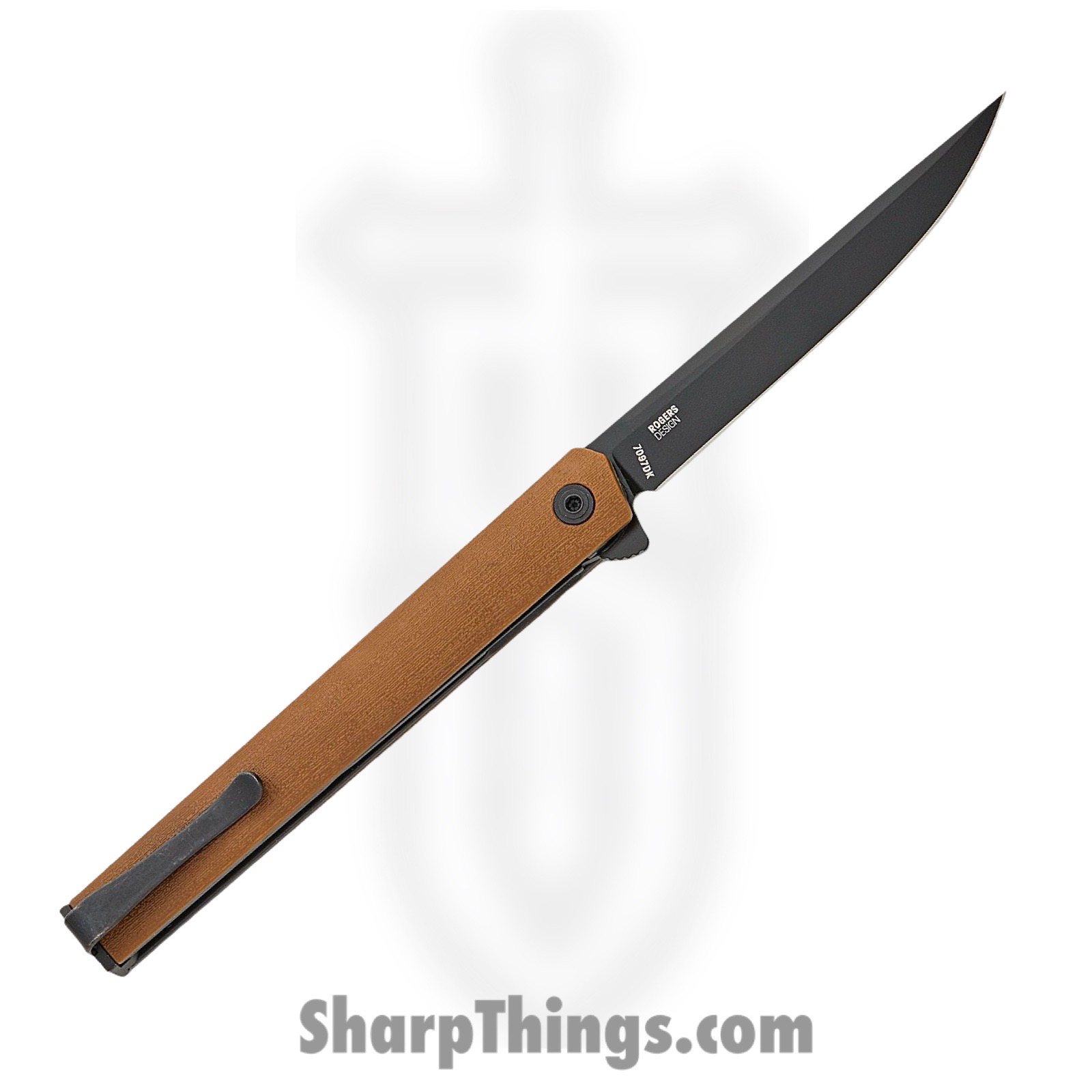 CRKT - CR7097DK - CEO Gentleman's Flipper - Folding Knife - AUS-8 Coated Drop Point - GRN - Tan - Image 2