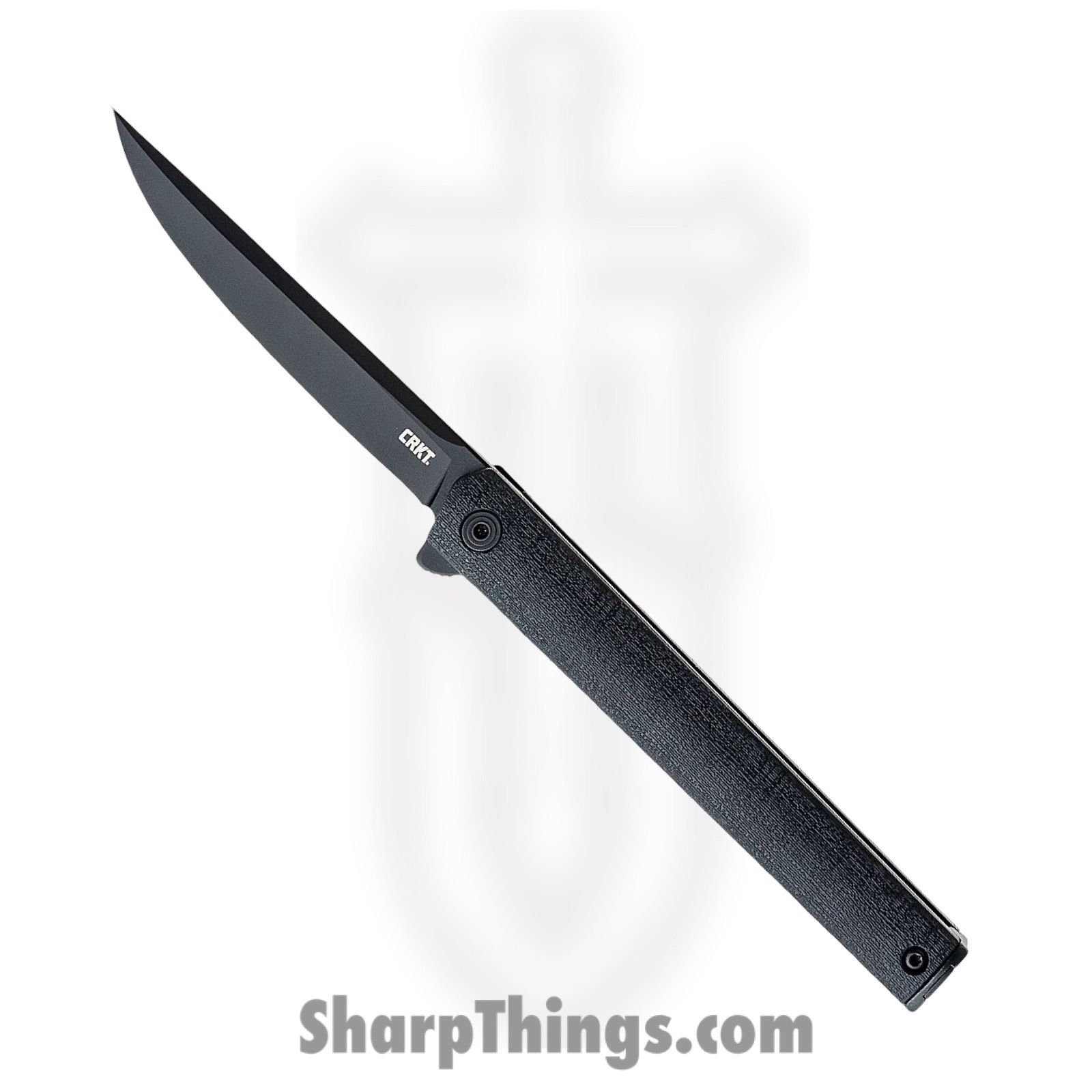 CRKT - CR7097K - CEO Gentleman's Flipper - Folding Knife - AUS-8 Coated Drop Point - GRN - Black