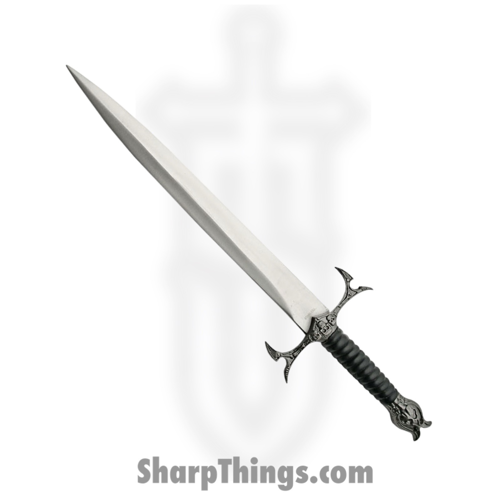 VOC - 211348 - 13.5" Skull Dagger - Fixed Blade Knife - Stainless Satin Dagger - Silver