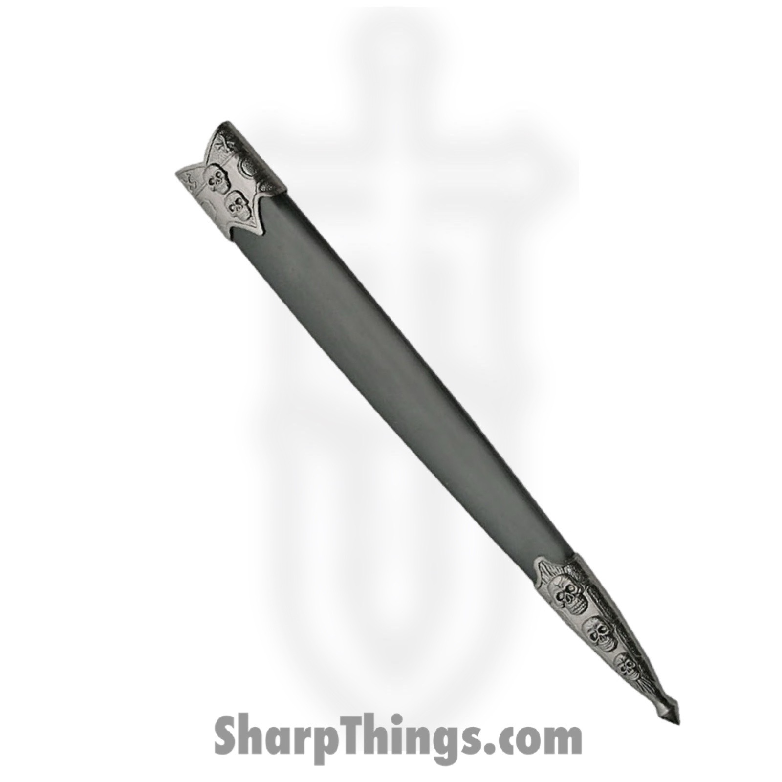 VOC - 211348 - 13.5" Skull Dagger - Fixed Blade Knife - Stainless Satin Dagger - Silver - Image 3
