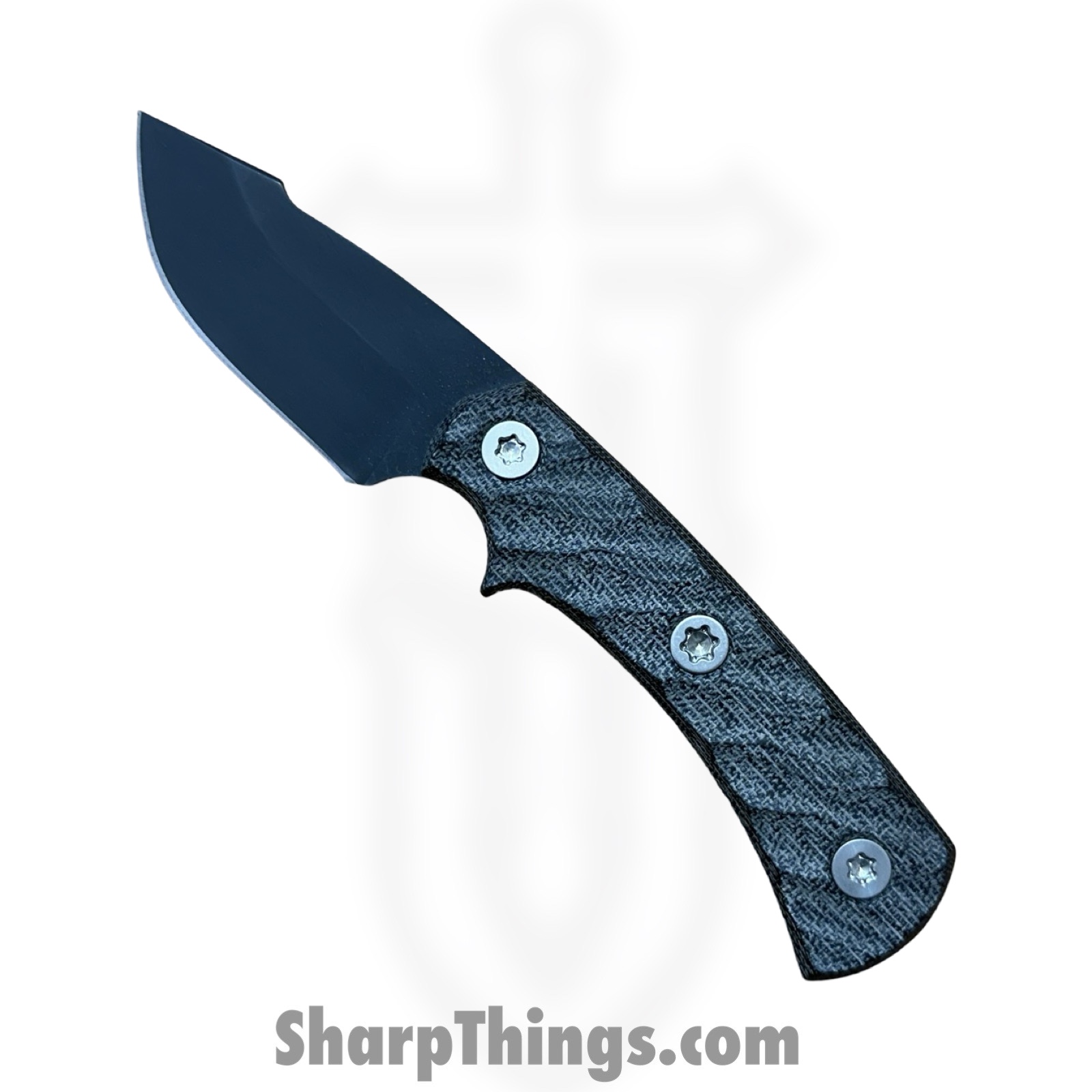 Half Face Blades - HFBBHMIBKTI - Beef Harpoon - Fixed Blade Knife - S45VN Coated Harpoon - Canvas Micarta Ti - Black