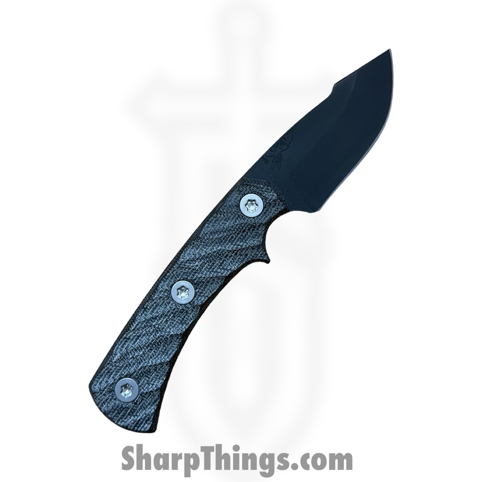 Half Face Blades - HFBBHMIBKTI - Beef Harpoon - Fixed Blade Knife - S45VN Coated Harpoon - Canvas Micarta Ti - Black - Image 2