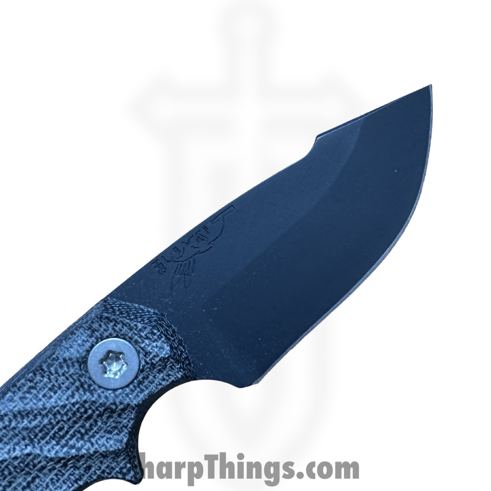 Half Face Blades - HFBBHMIBKTI - Beef Harpoon - Fixed Blade Knife - S45VN Coated Harpoon - Canvas Micarta Ti - Black - Image 4
