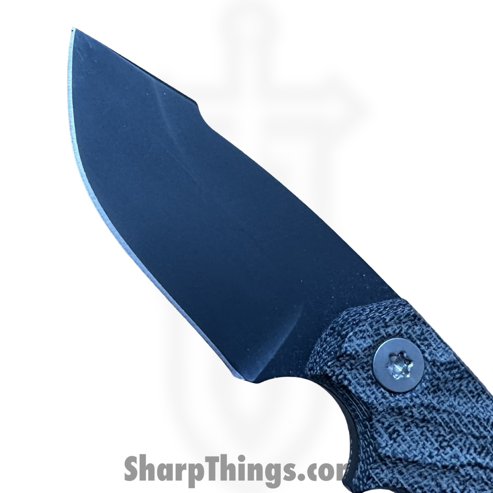 Half Face Blades - HFBBHMIBKTI - Beef Harpoon - Fixed Blade Knife - S45VN Coated Harpoon - Canvas Micarta Ti - Black - Image 5