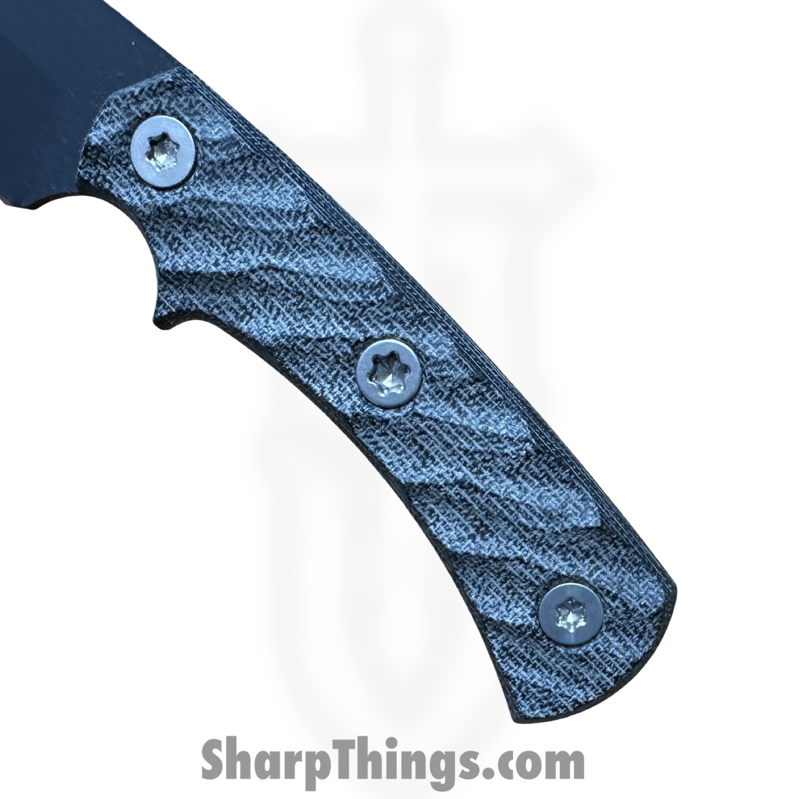 Half Face Blades - HFBBHMIBKTI - Beef Harpoon - Fixed Blade Knife - S45VN Coated Harpoon - Canvas Micarta Ti - Black - Image 6